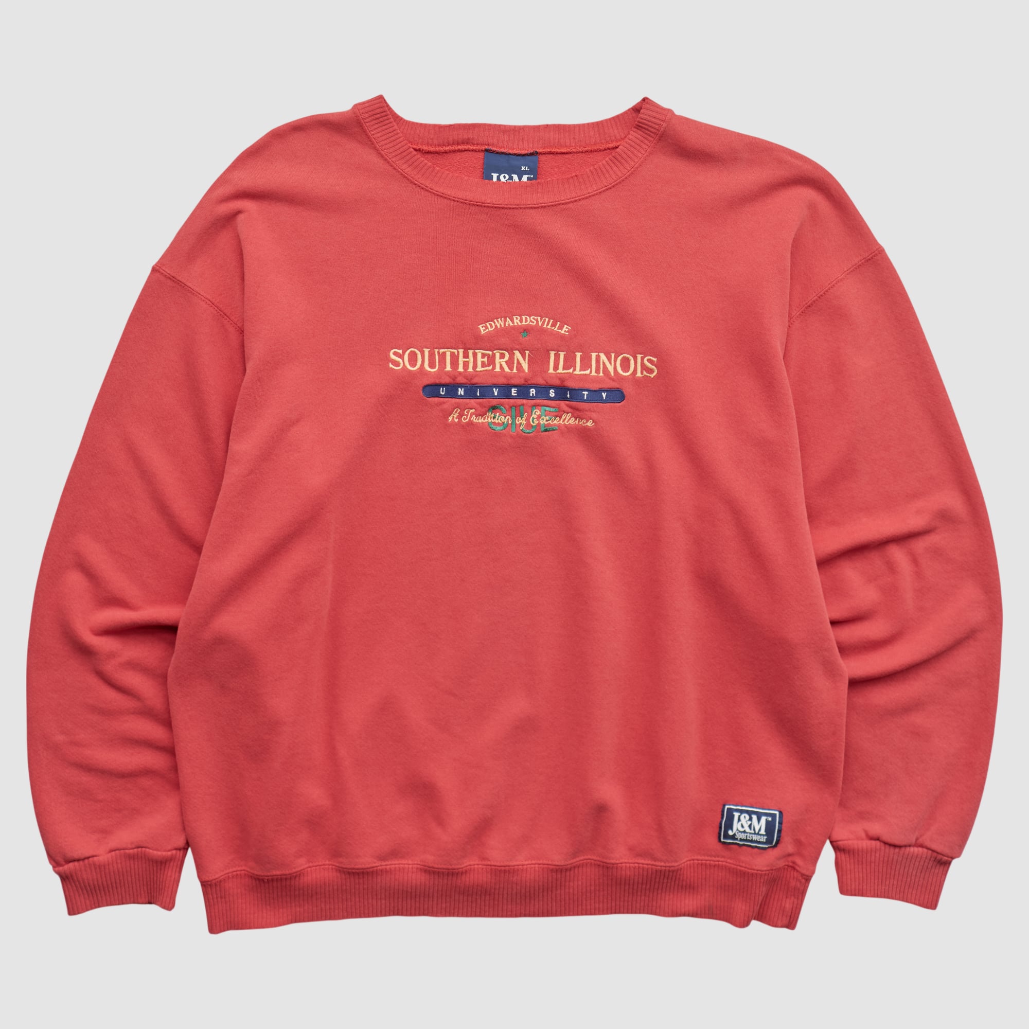 Southern Illinois Edwardsville Cougars J&M Sportswear 90s Pullover Sweatshirt - Red - L