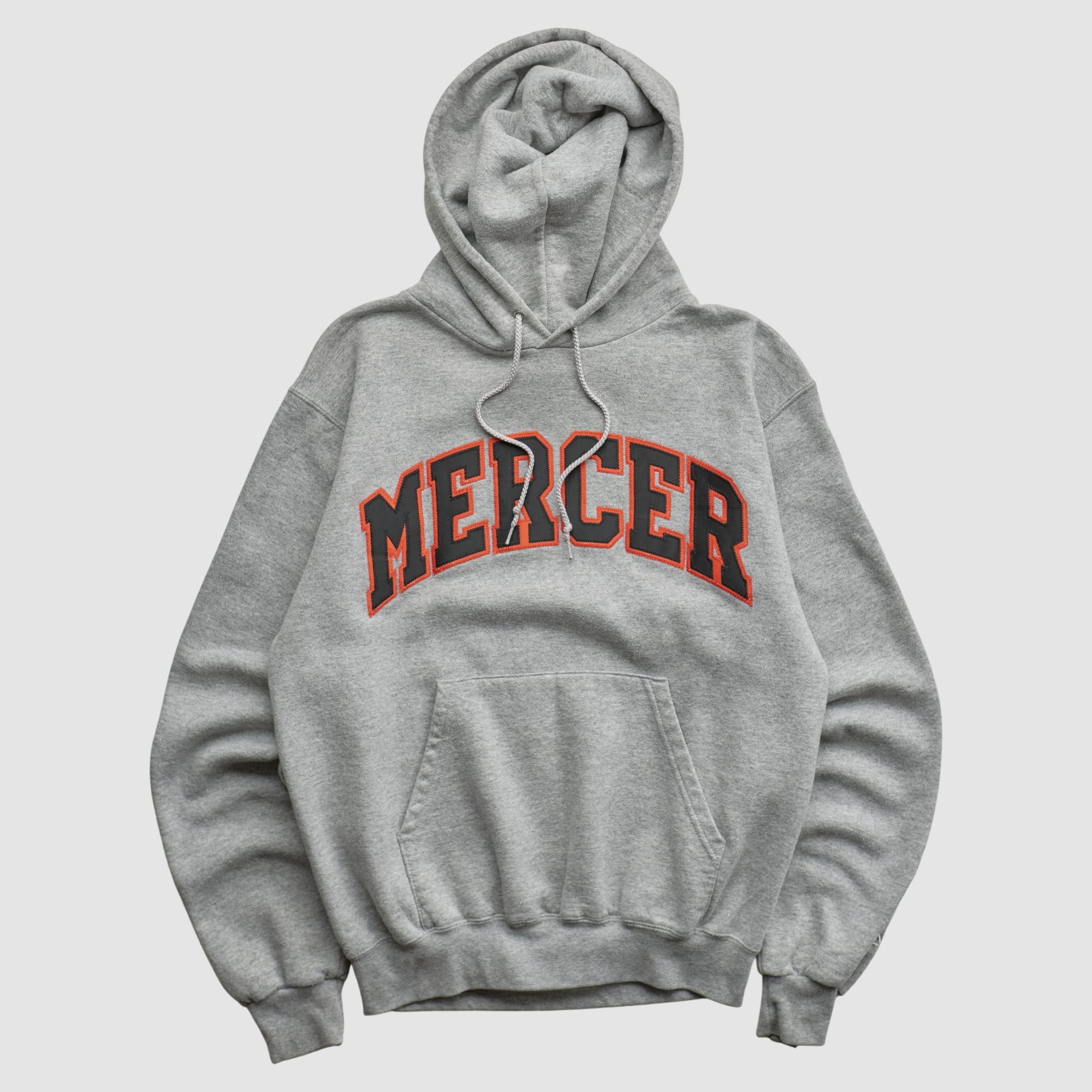 Mercer Bears Champion 2000s Hooded Pullover Sweatshirt - Heather Gray - XS