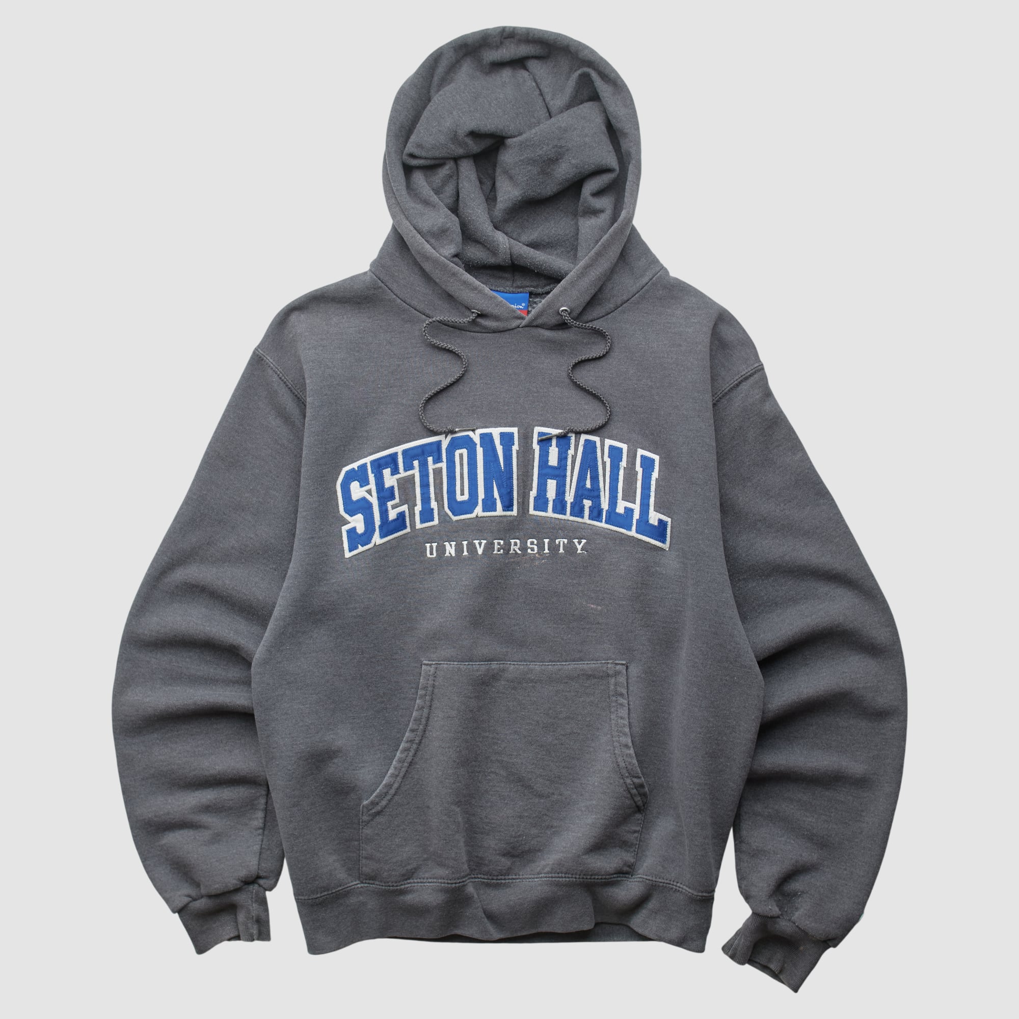 Seton Hall Pirates Champion 2000s Hooded Pullover Sweatshirt - Charcoal - XS
