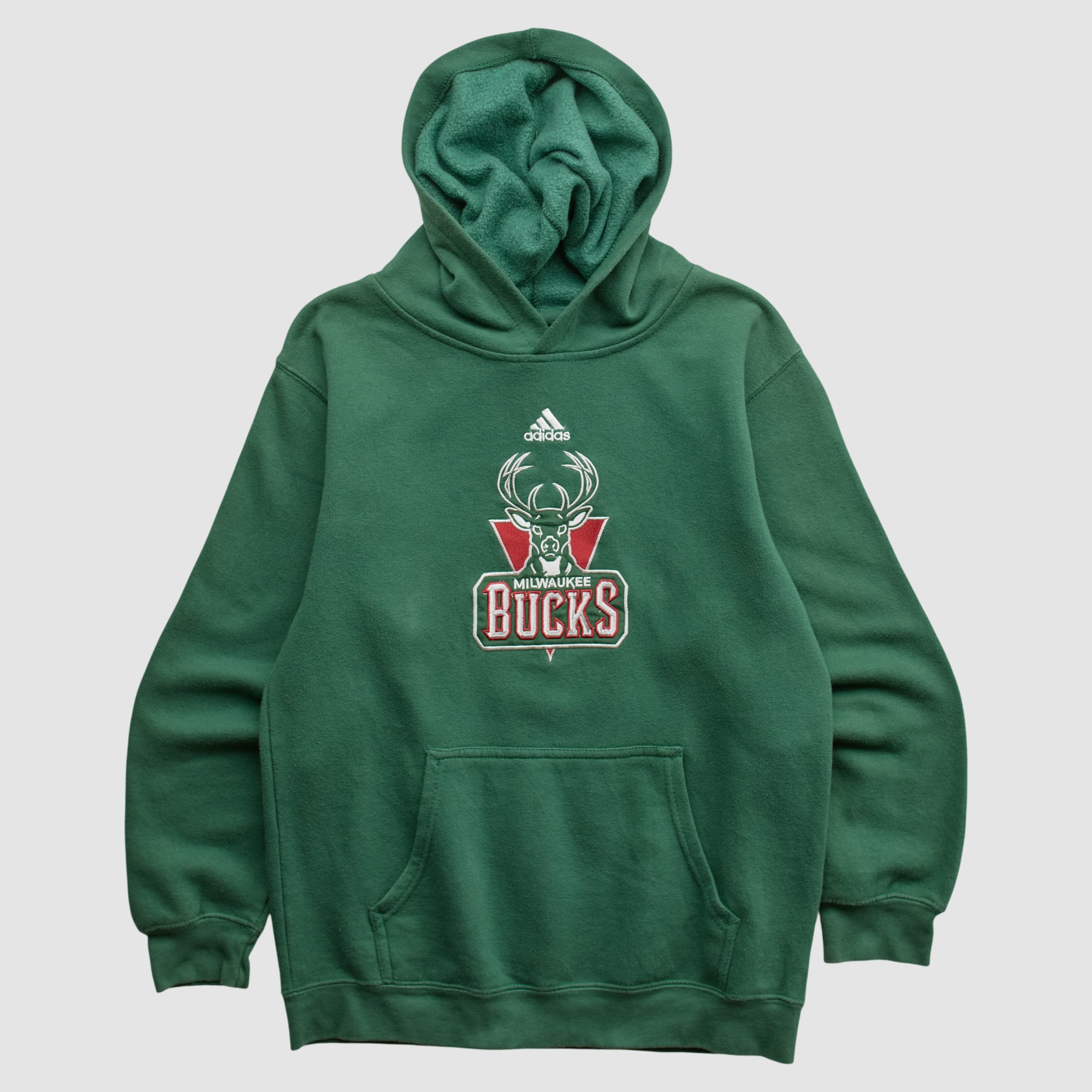 Milwaukee Bucks Adidas 2010s Hooded Pullover Sweatshirt - Green - S