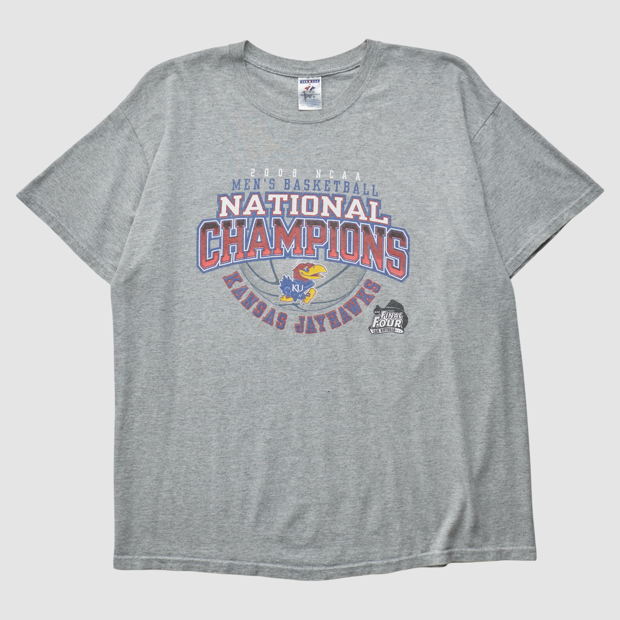 Kansas Jayhawks Jerzees 2008 T-shirt - Heather Gray - M