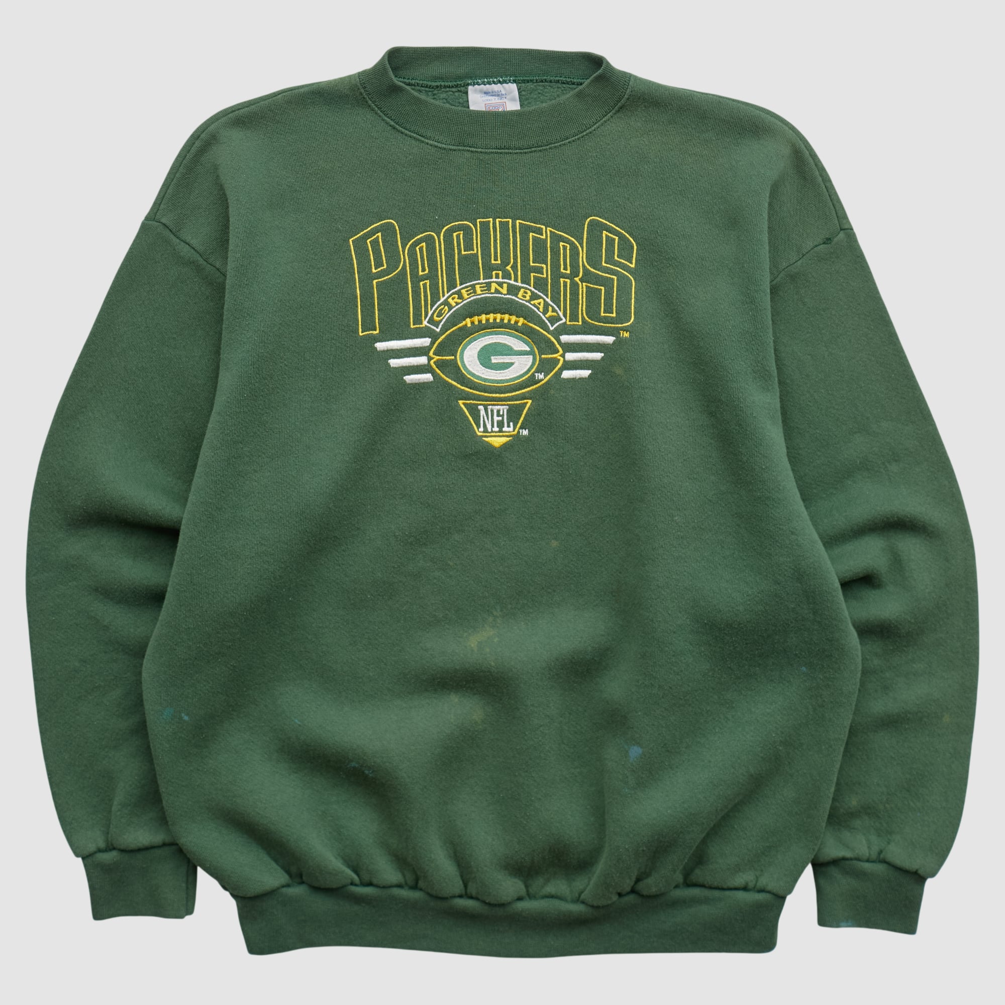 Green Bay Packers Logo 7 90s Pullover Sweatshirt - Green - M