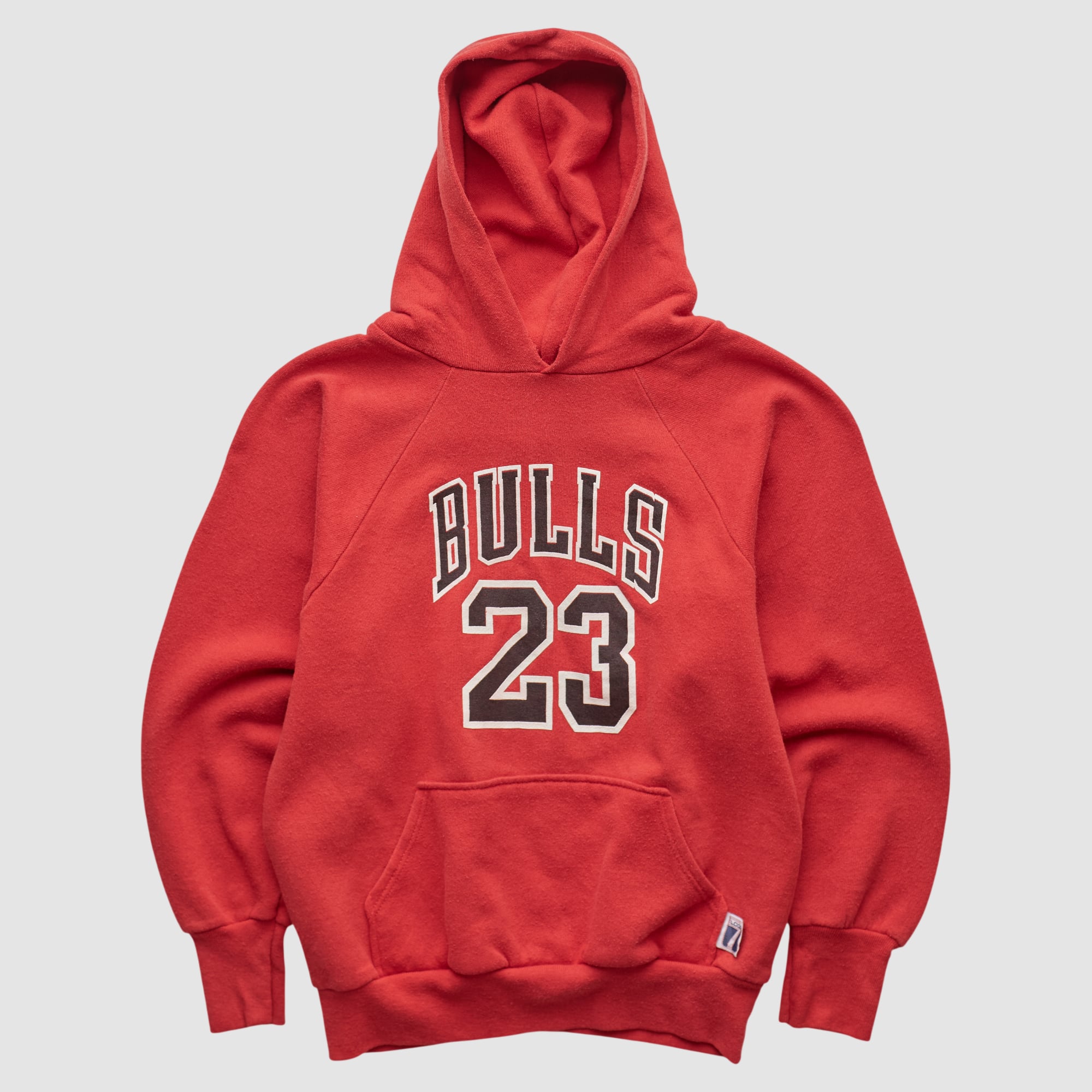 Chicago Bulls Logo 7 90s Hooded Pullover Sweatshirt - Red - Yth L