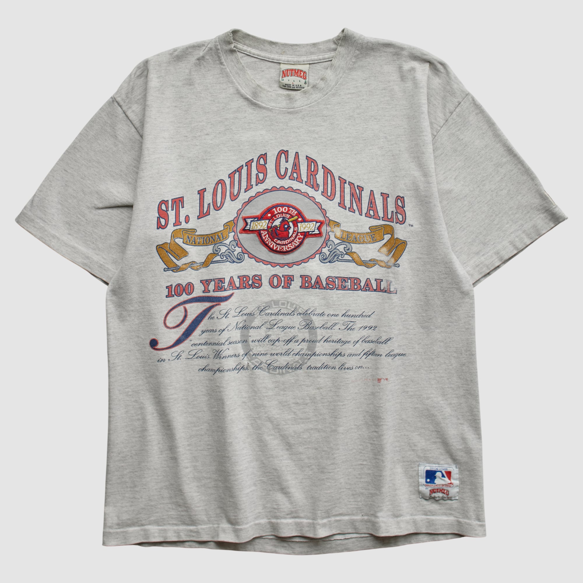 St. Louis Cardinals Nutmeg Mills 90s T-shirt - Gray - S