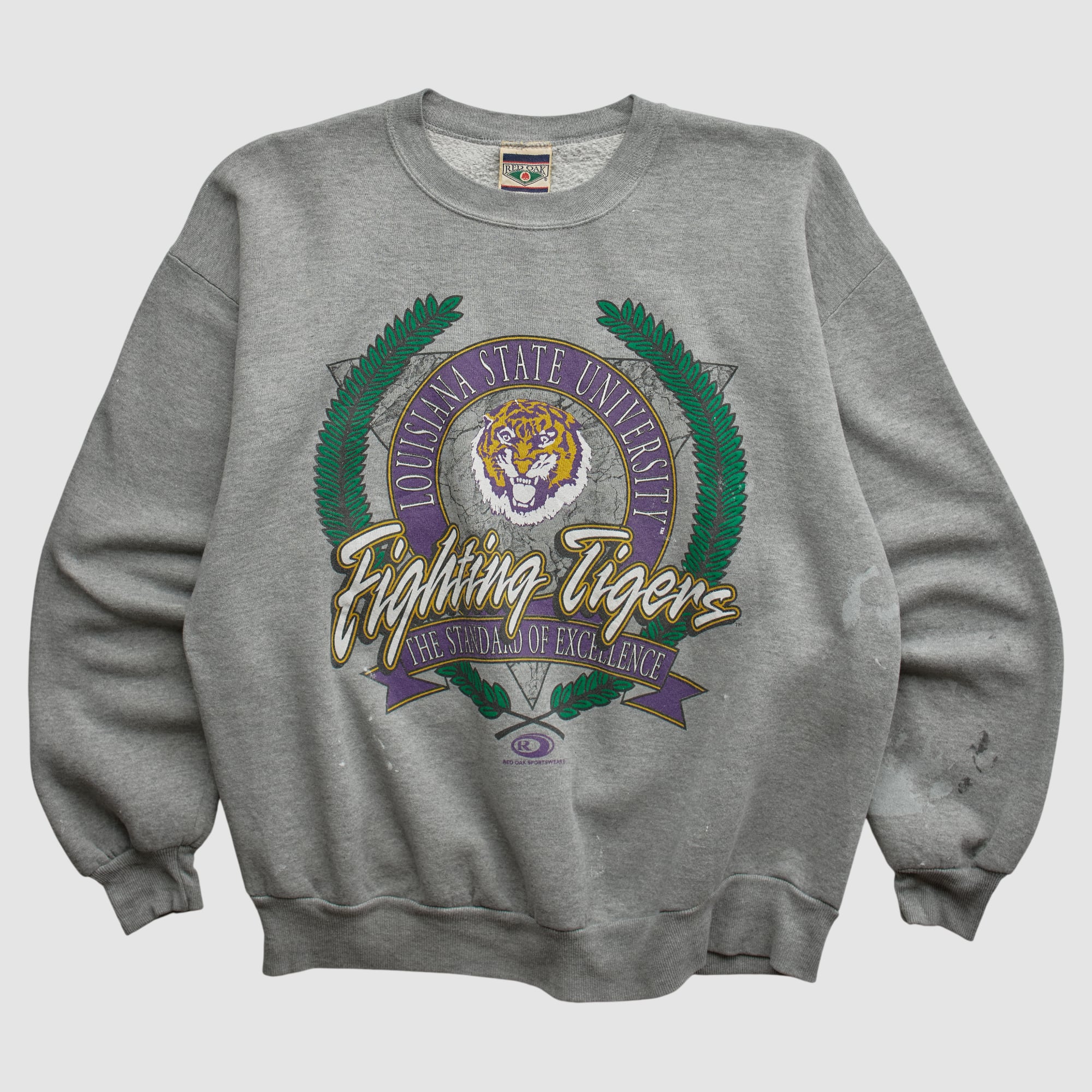 LSU Tigers Red Oak 2000s Pullover Sweatshirt - Dark Heather Gray - S