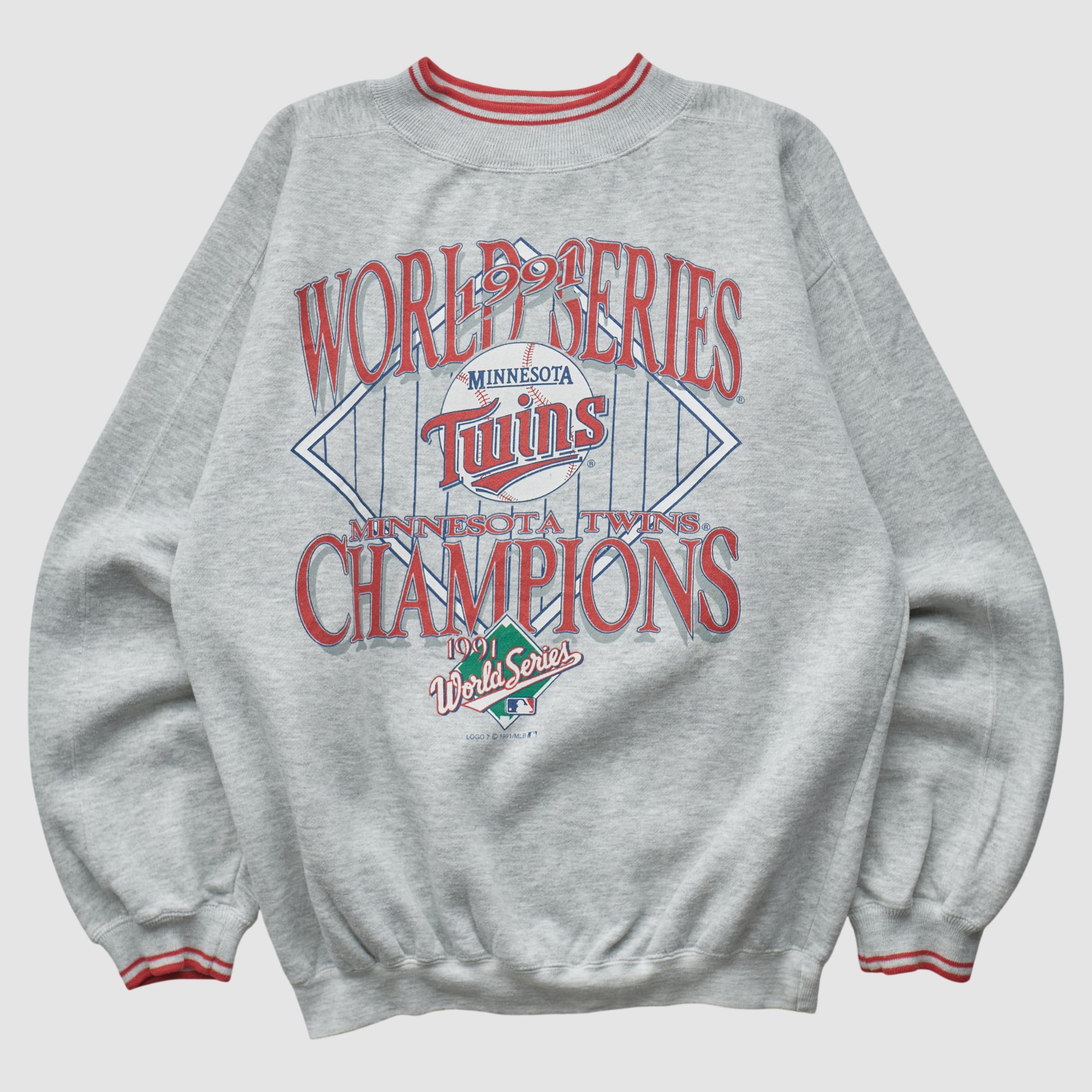 Minnesota Twins Garment Graphic 1991 Pullover Sweatshirt - Heather Gray - S
