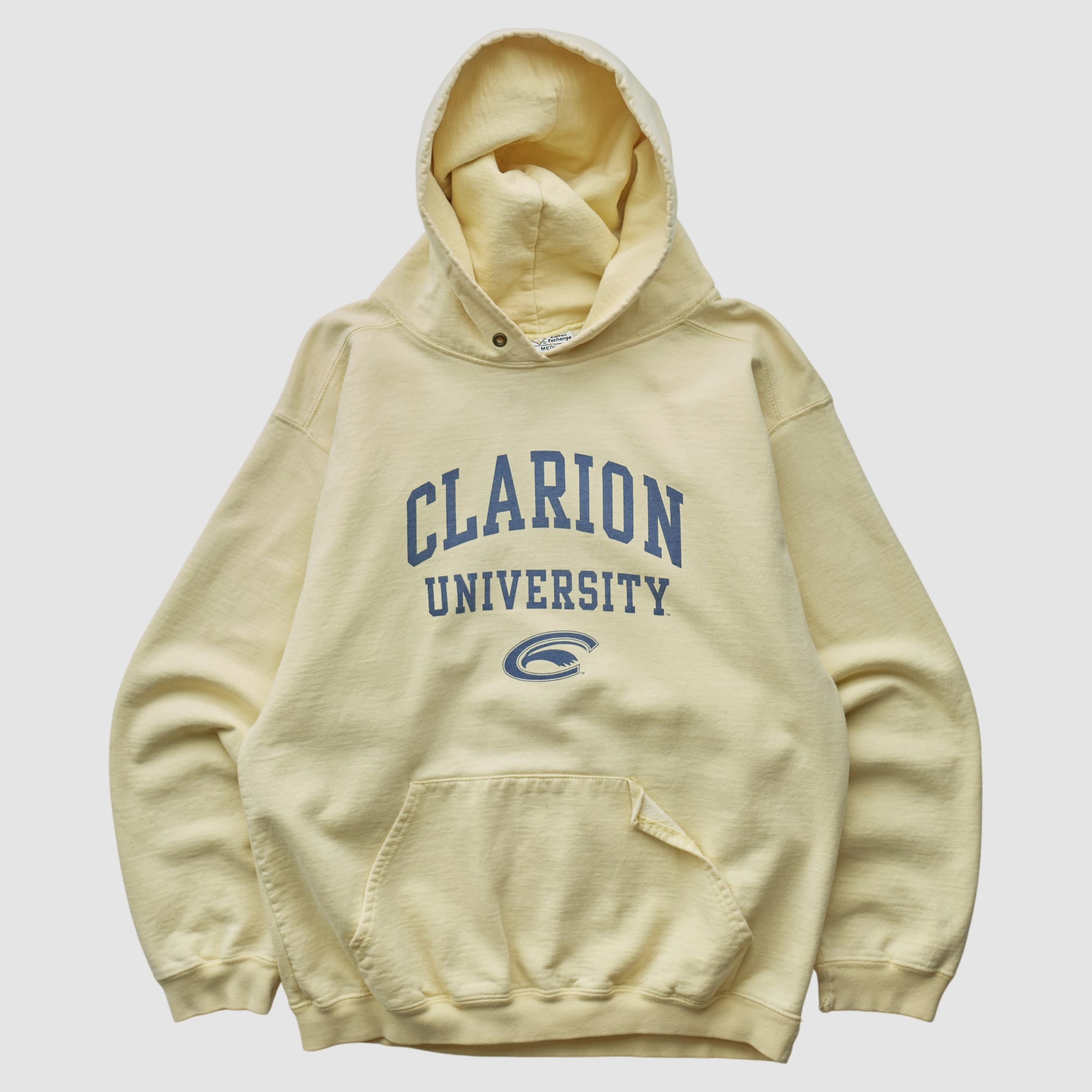 Clarion Golden Eagles Cotton Exchange 2000s Hooded Pullover Sweatshirt - Yellow - S
