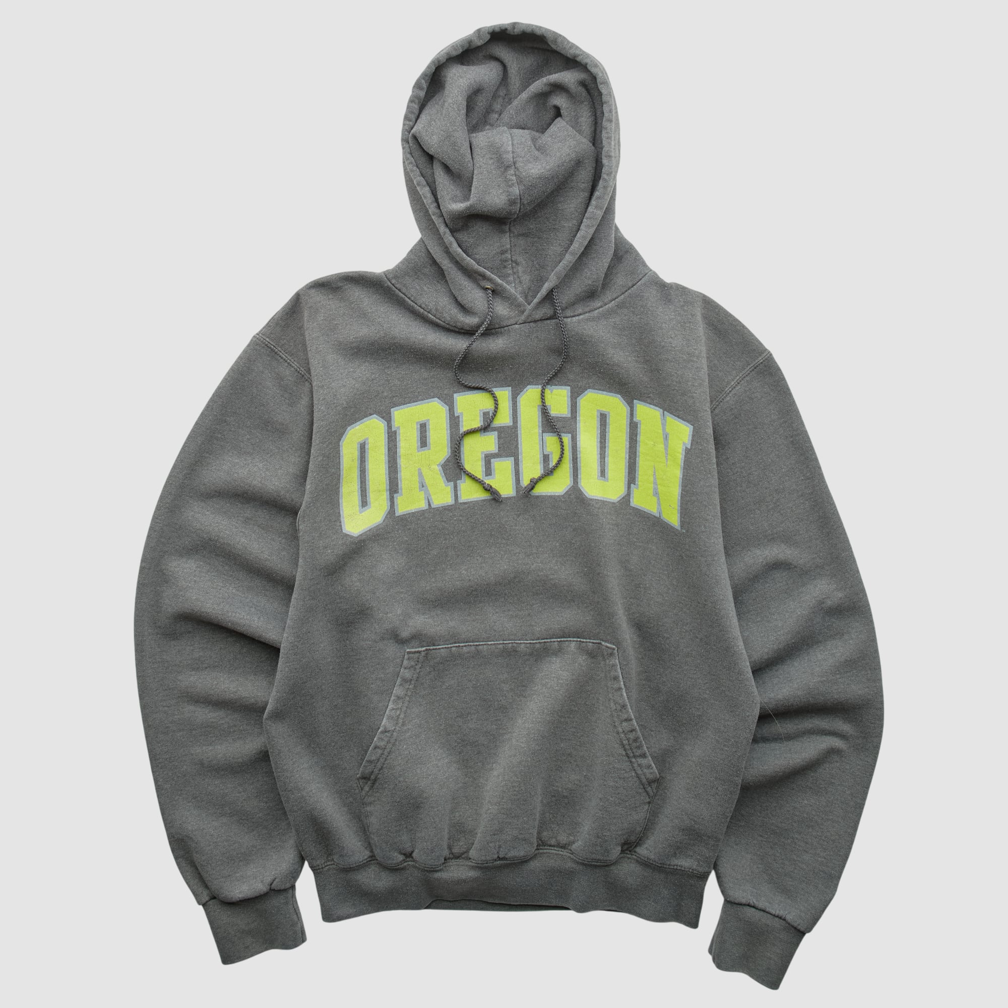 Oregon Ducks Champion 2000s Hooded Pullover Sweatshirt - Dark Heather Gray - XS