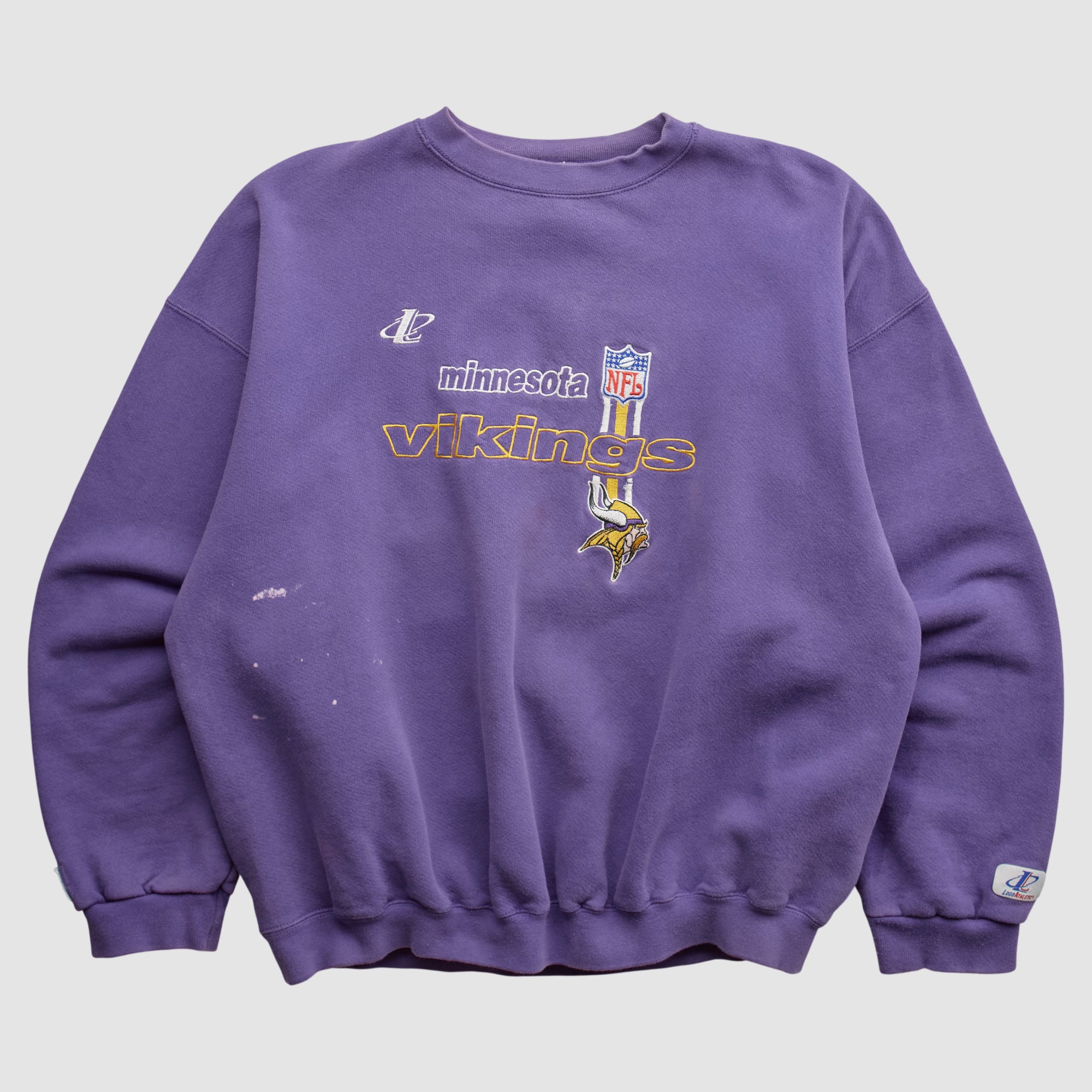 Minnesota Vikings Logo Athletic 90s Pullover Sweatshirt - Purple - XL