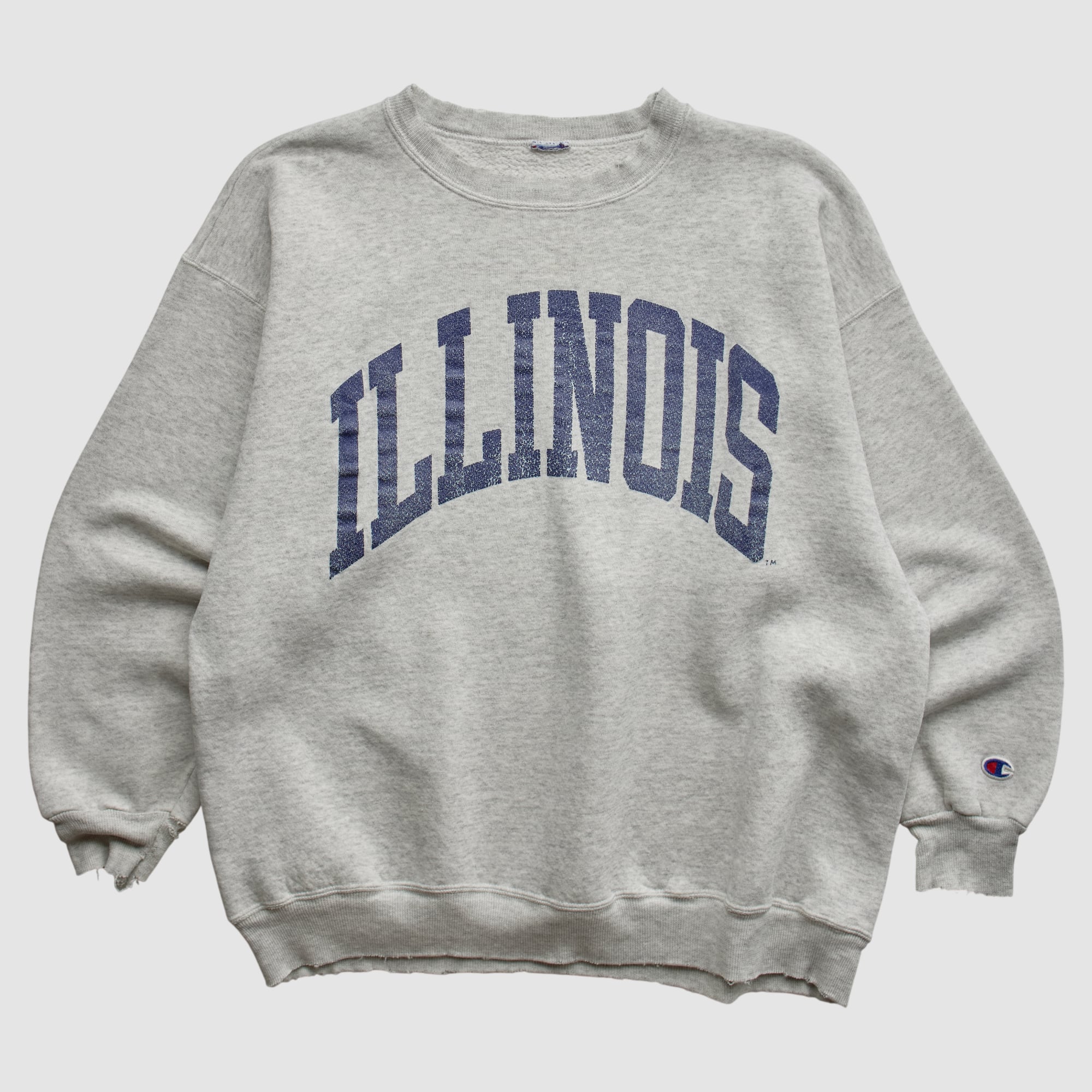 Illinois Fighting Illini Champion 90s Pullover Sweatshirt - Heather Gray - L
