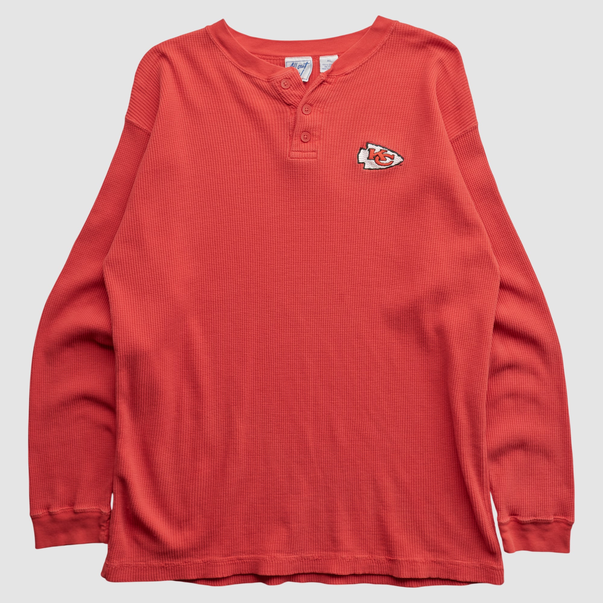 Kansas City Chiefs All Out Fan! 90s Long Sleeve Top - Red - XL