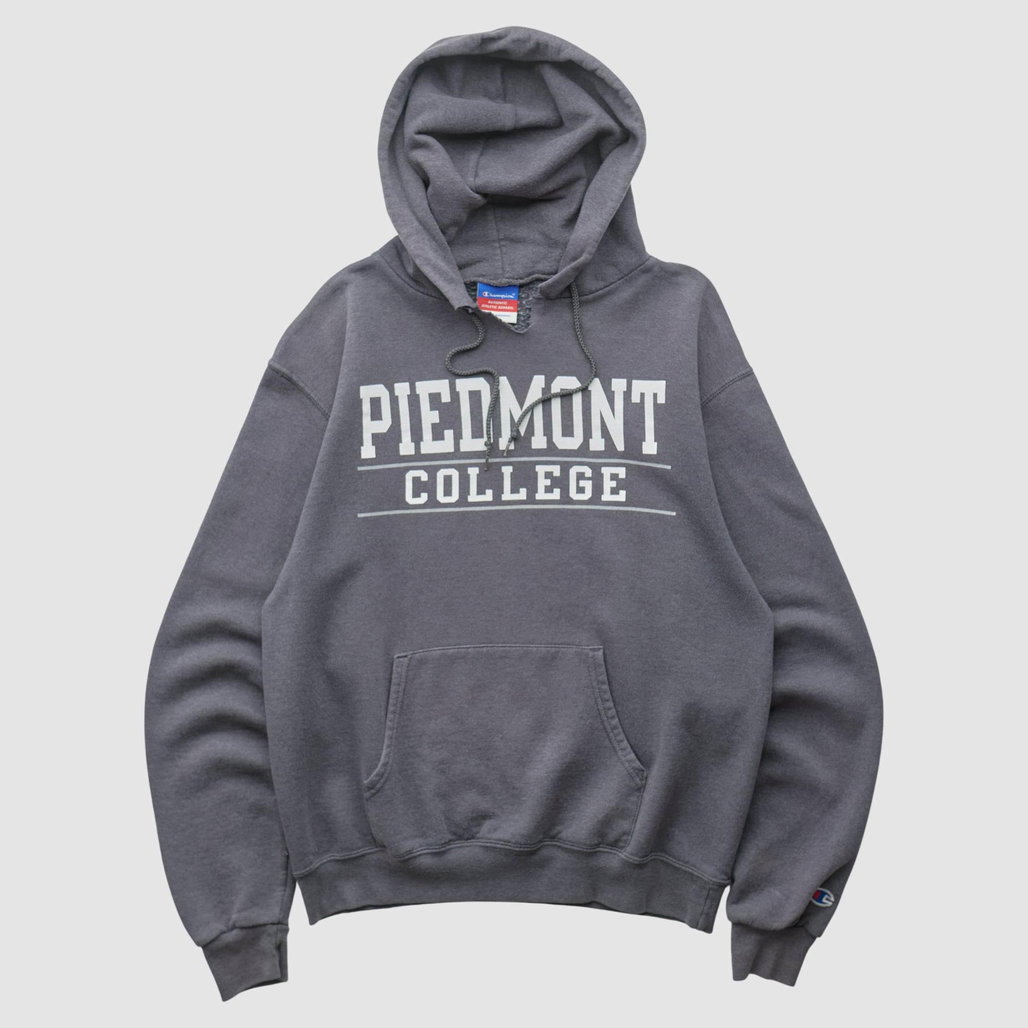 Piedmont Lions Champion 2000s Hooded Pullover Sweatshirt - Gray - XS