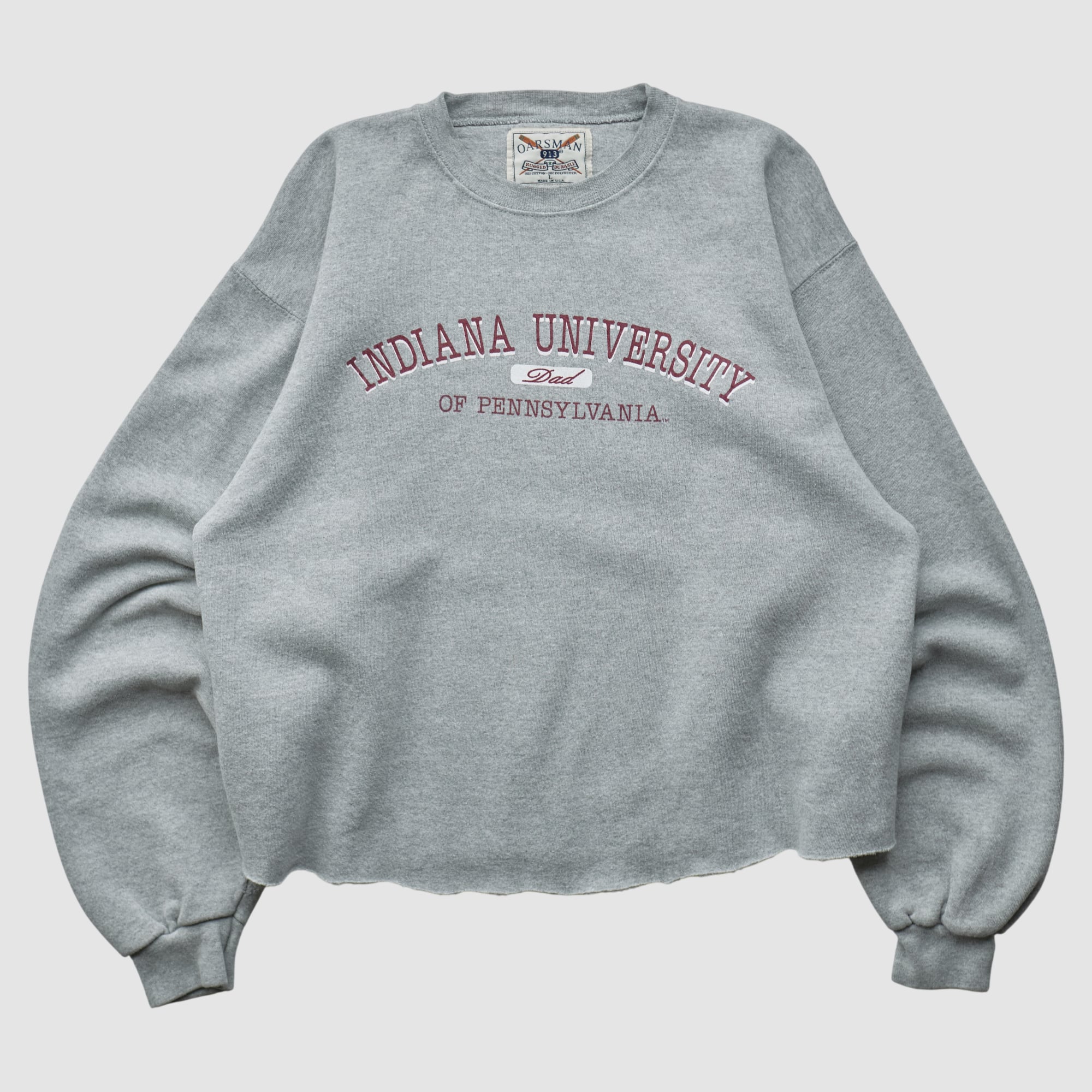 Indiana University of Pennsylvania Crimson Hawks Oarsman 2000s Pullover Sweatshirt - Heather Gray - M