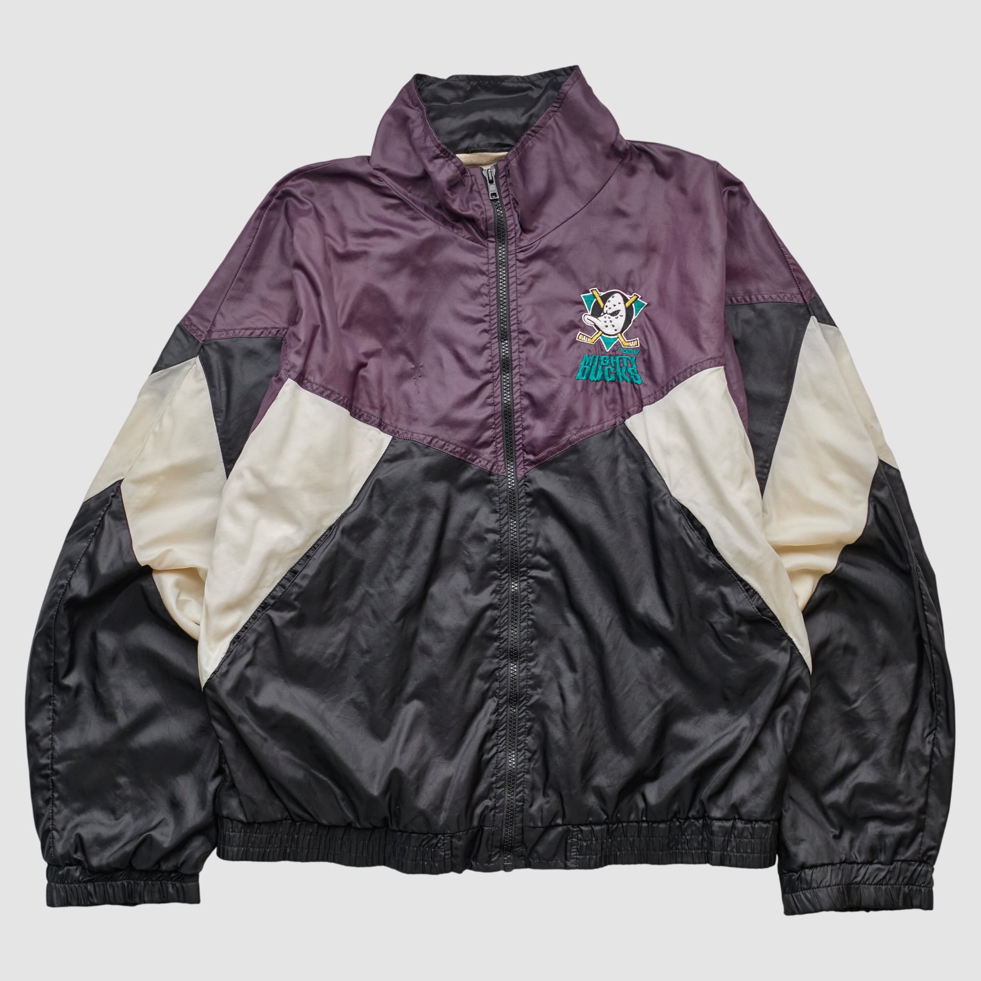 Anaheim Ducks 90s Full Zip Jacket - Purple - M
