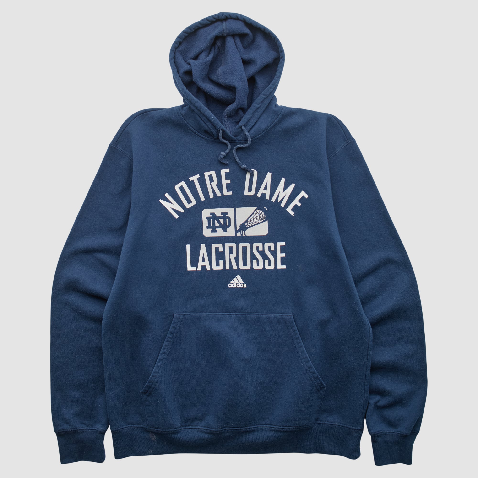 Notre Dame Fighting Irish Adidas 2010s Hooded Pullover Sweatshirt - Navy - S