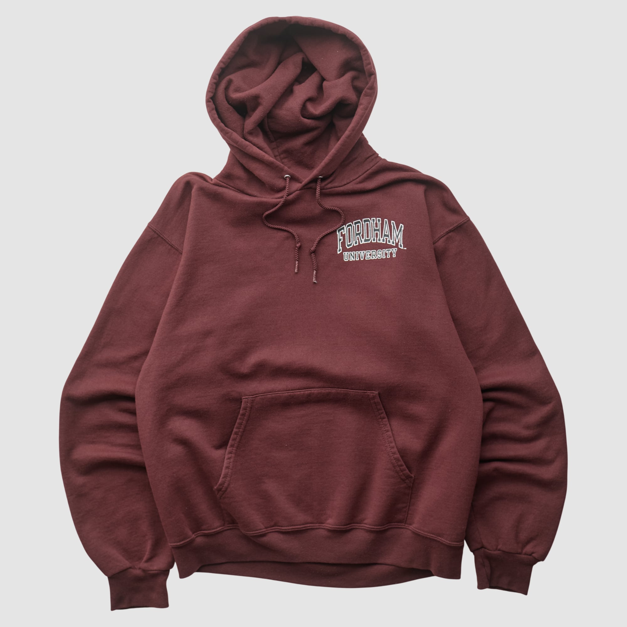 Fordham Rams Champion 2000s Hooded Pullover Sweatshirt - Maroon - S
