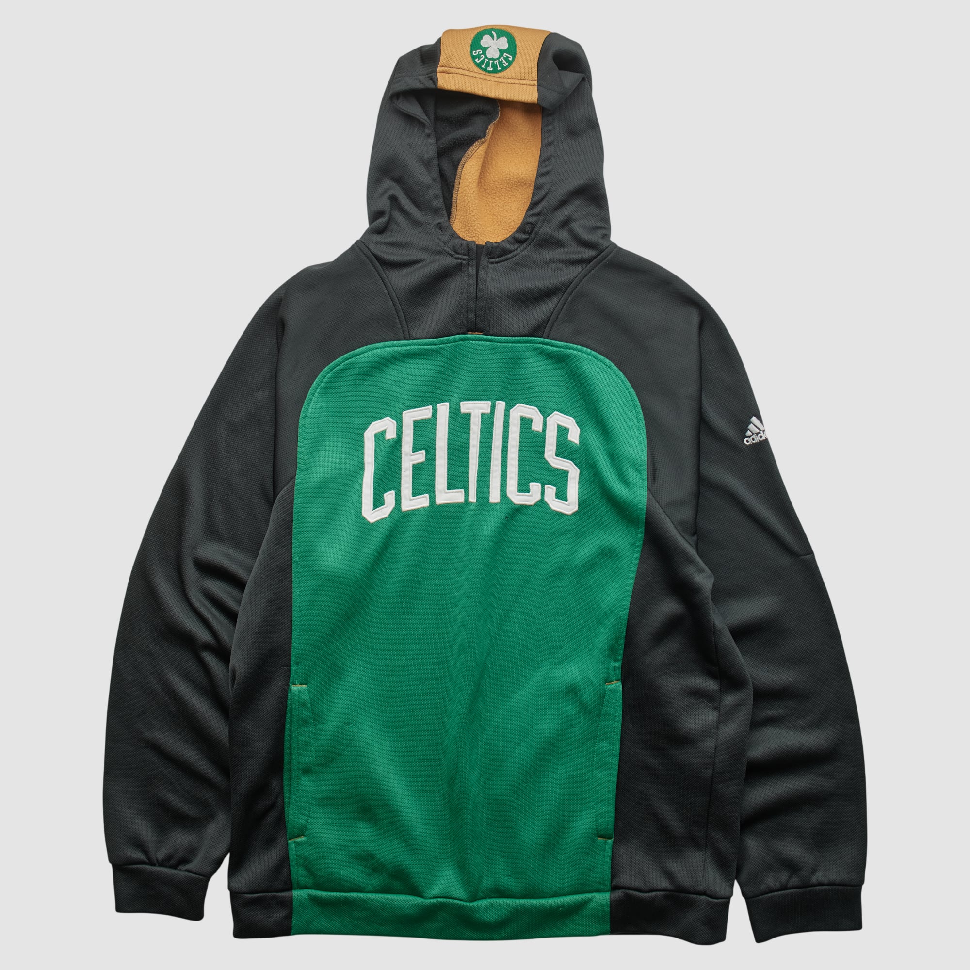 Boston Celtics Adidas 2010s Hooded Pullover Sweatshirt - Green - S
