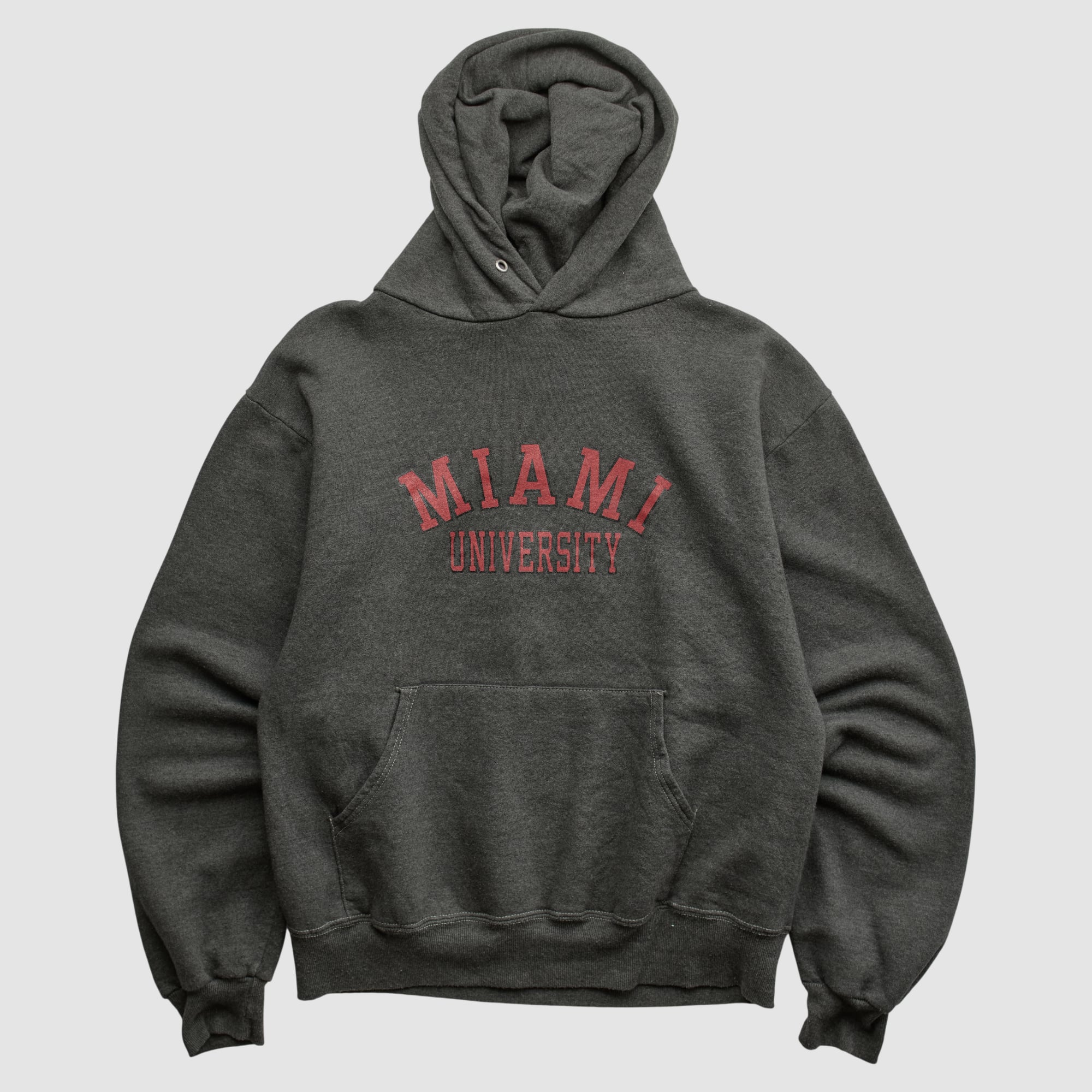 Miami University RedHawks Jerzees 2000s Hooded Pullover Sweatshirt - Charcoal - XS