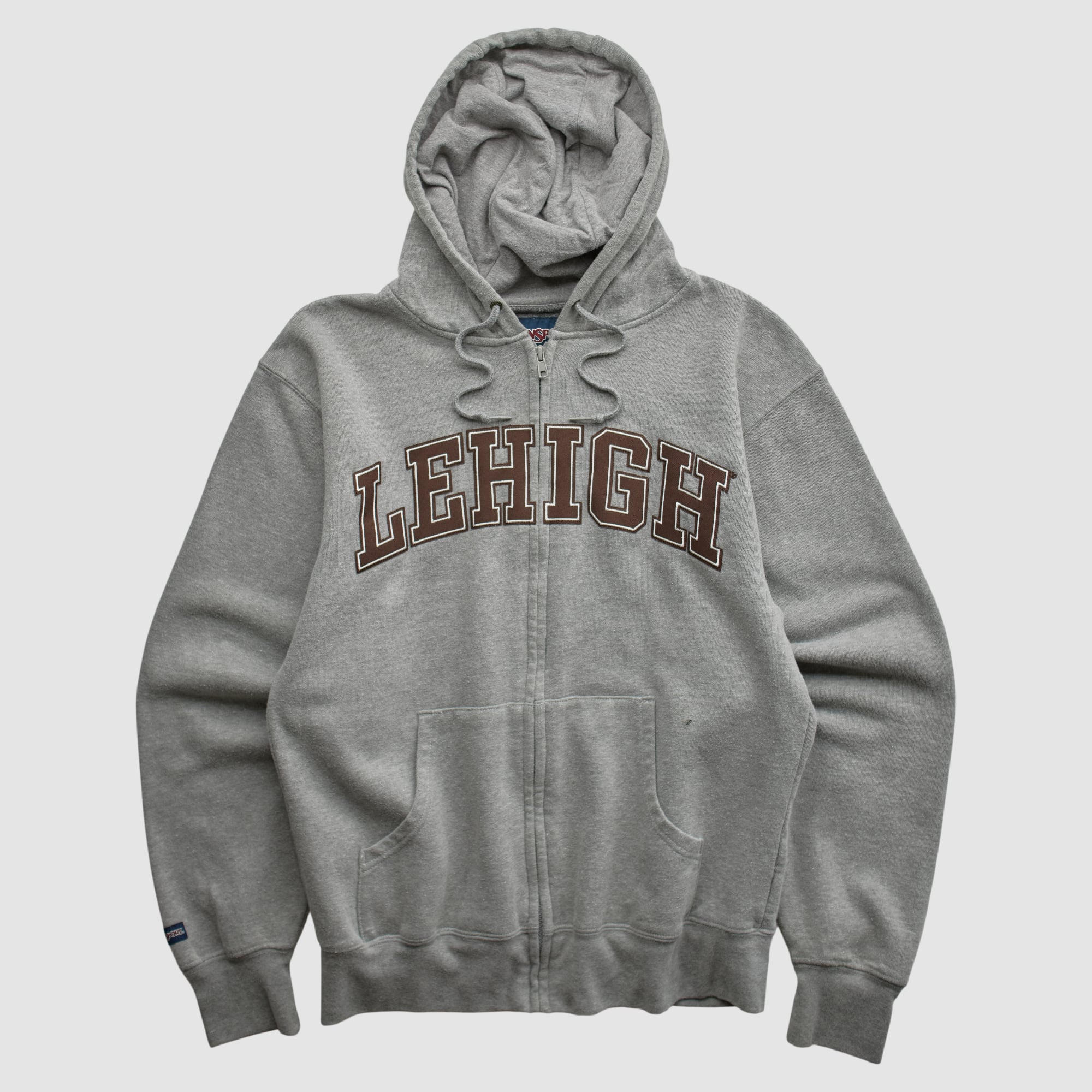 Lehigh Mountain Hawks Jansport 2000s Hooded Full Zip Sweatshirt - Gray - XS