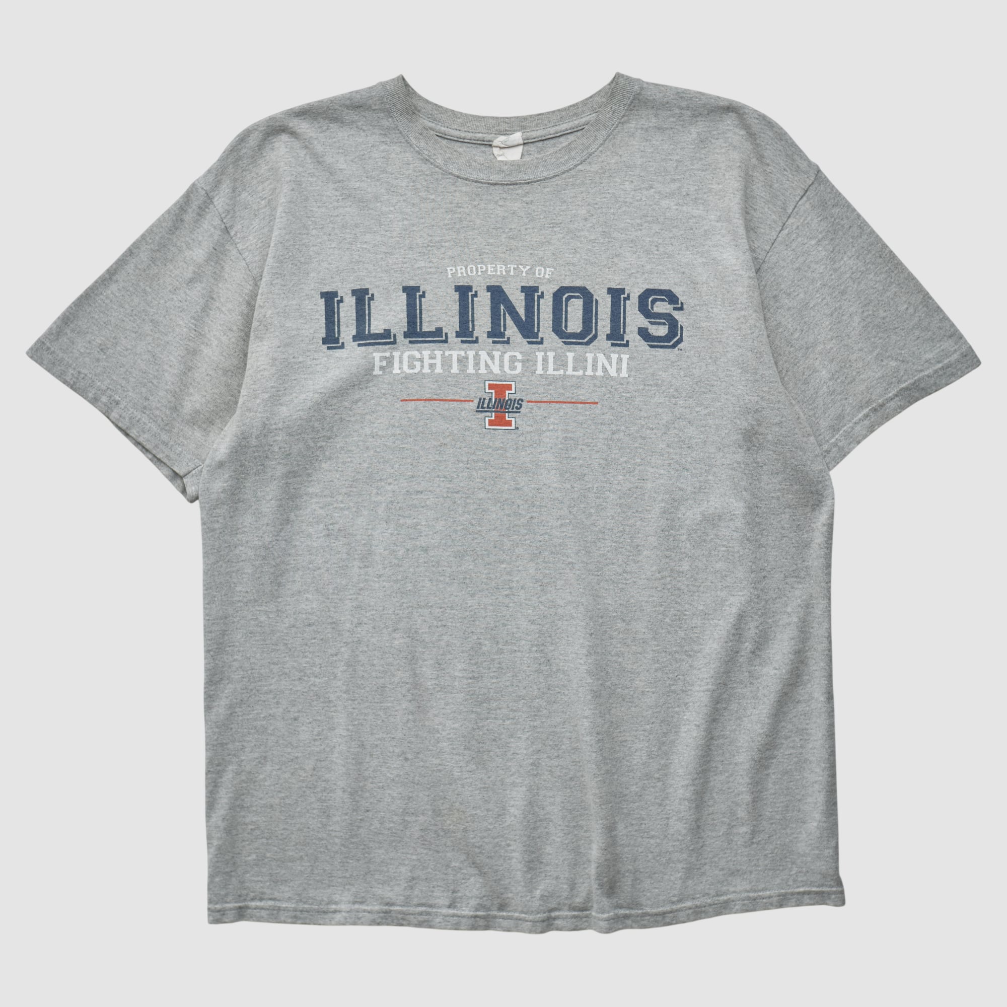 Illinois Fighting Illini Anvil 2000s T-shirt - Heather Gray - S