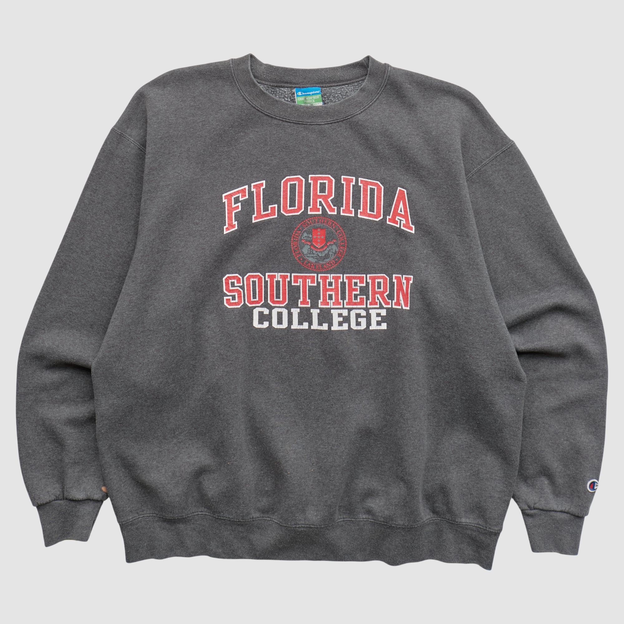 Florida Southern Mocs Champion 2010s Pullover Sweatshirt - Dark Heather Gray - XL