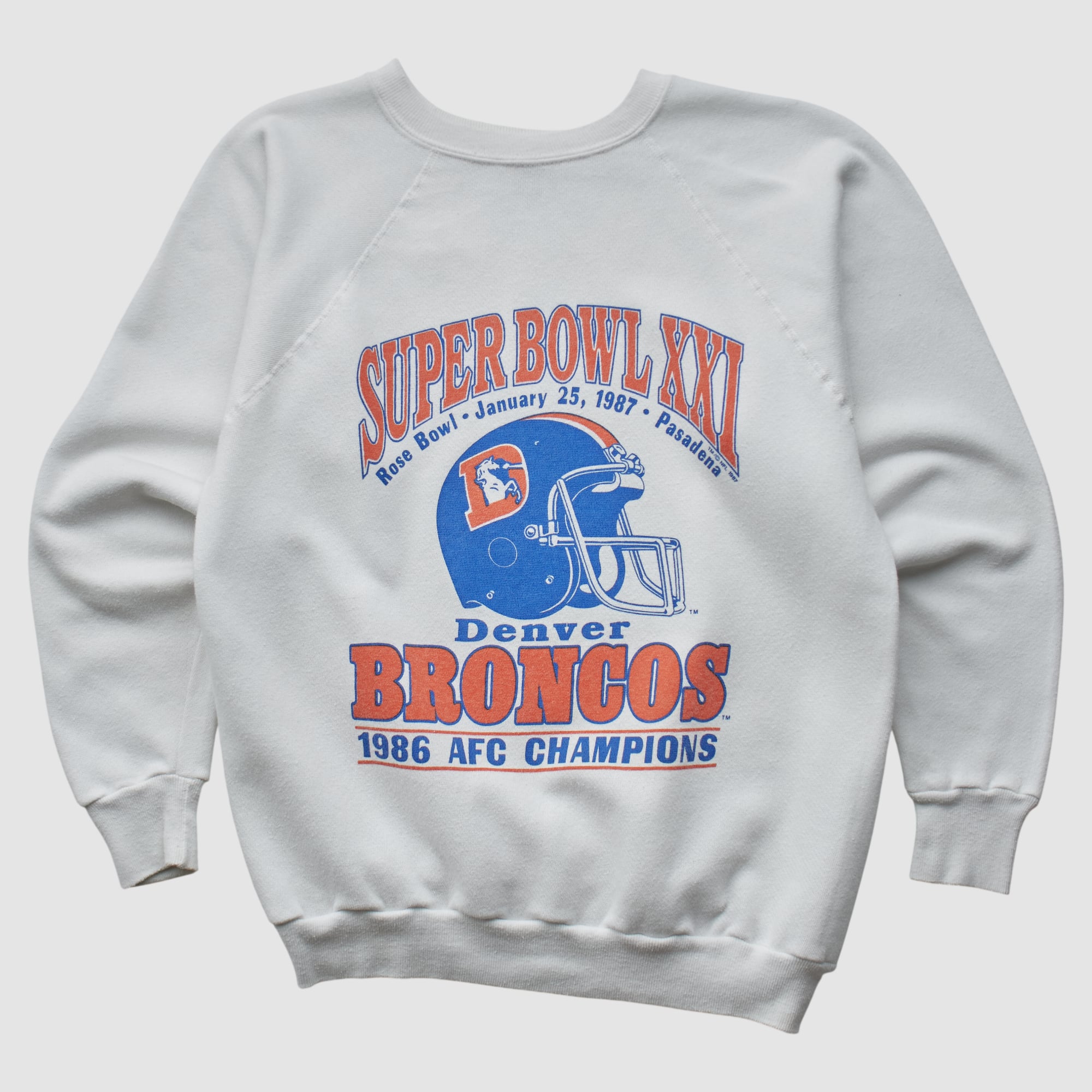 Denver Broncos Trench 1987 Pullover Sweatshirt - White - XS