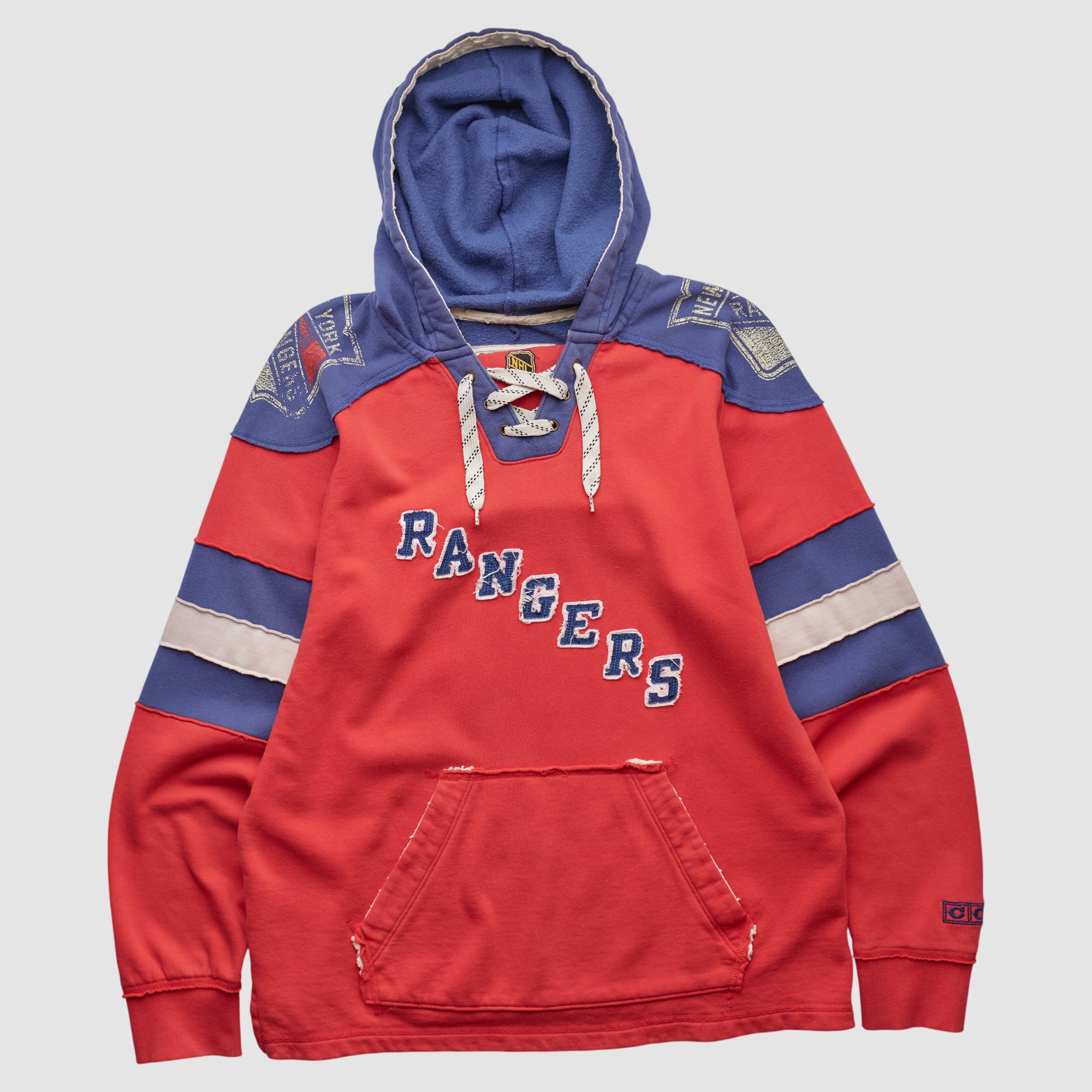 New York Rangers CCM 2010s Hooded Pullover Sweatshirt - Red - M