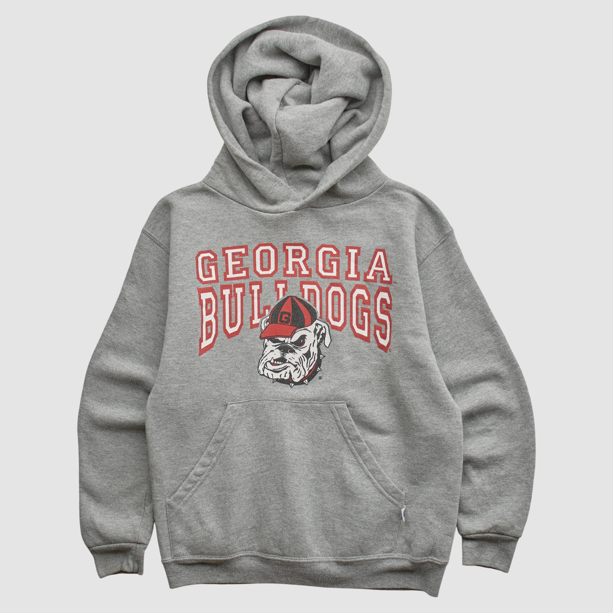 Georgia Bulldogs Russell 90s Hooded Pullover Sweatshirt - Gray - Yth S