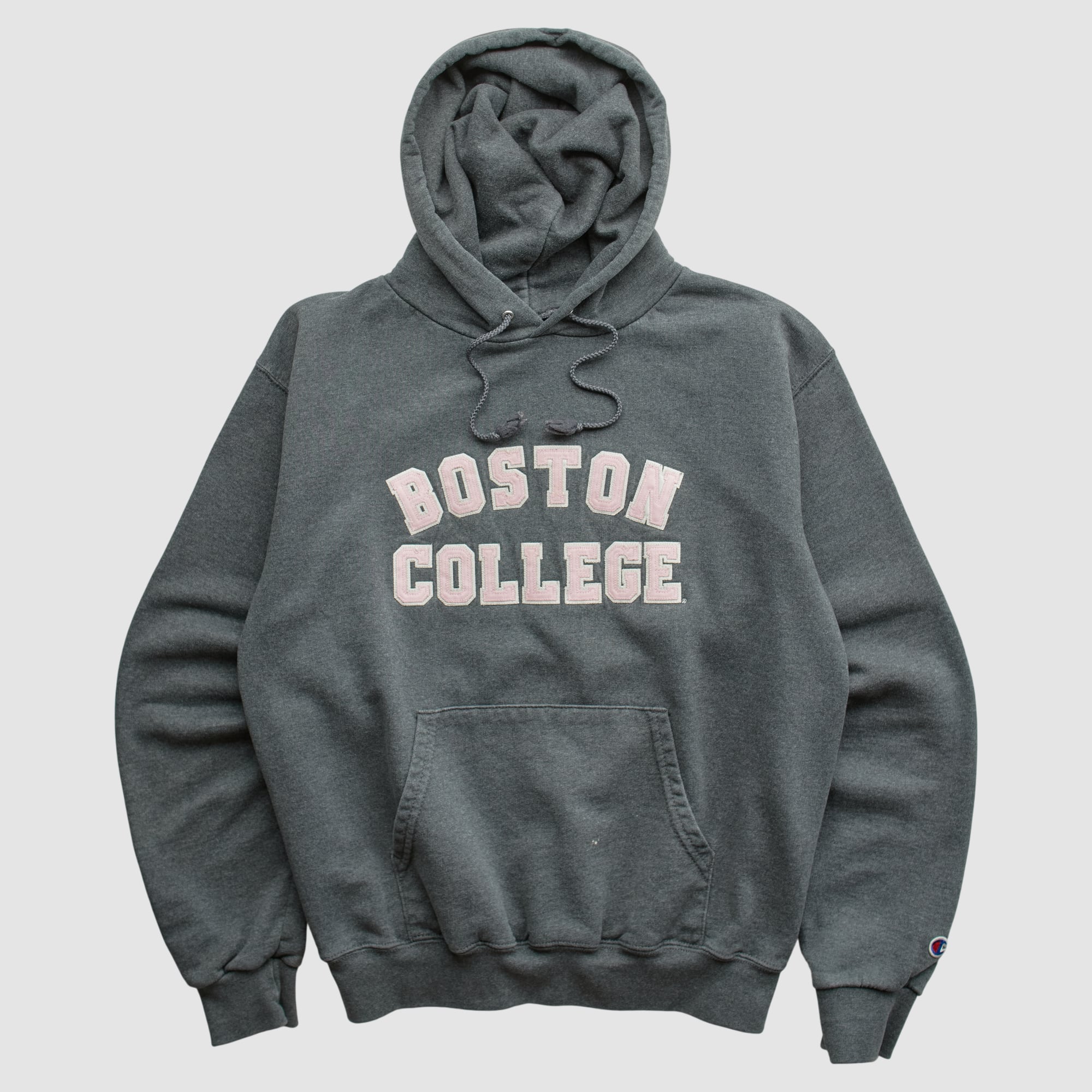 Boston College Eagles Champion 2000s Hooded Pullover Sweatshirt - Charcoal - XS