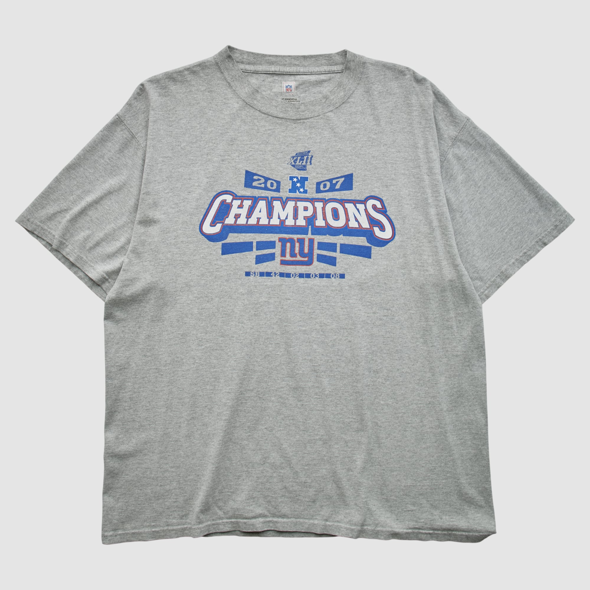Super Bowl XLII NFL 2007 T-shirt - Heather Gray - XL
