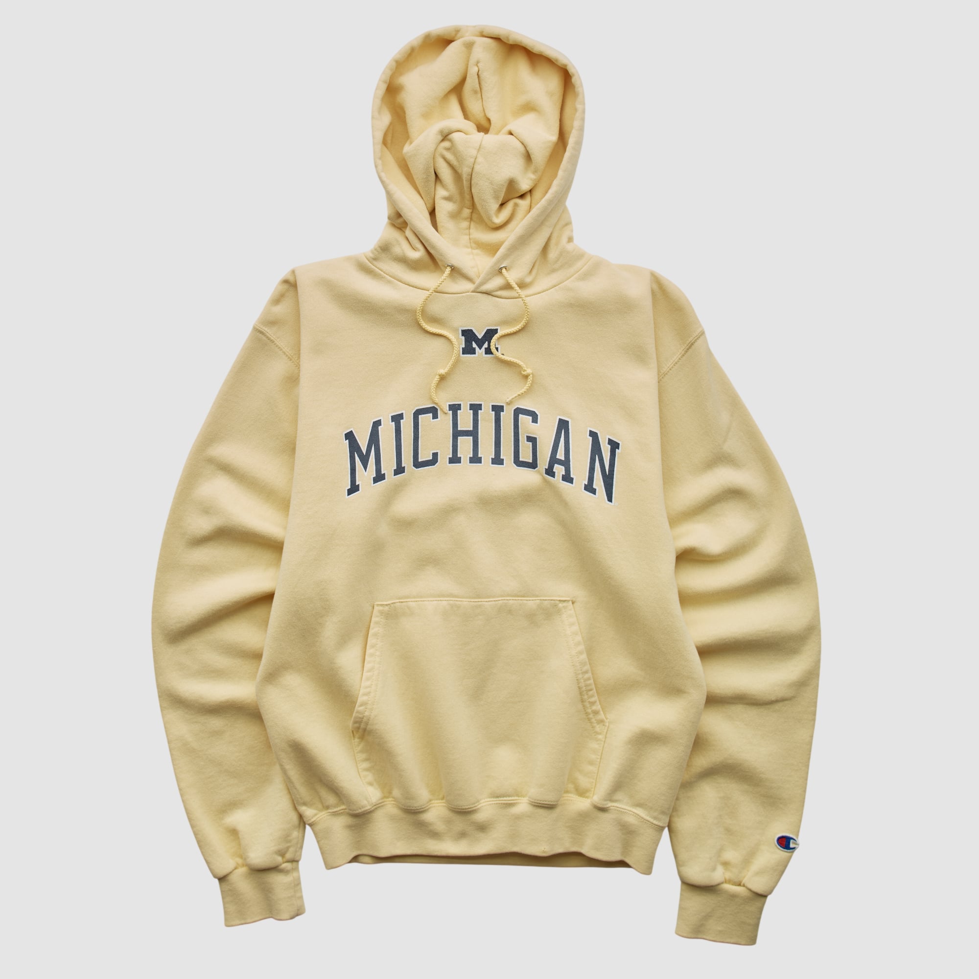 Michigan Wolverines Champion 2000s Hooded Pullover Sweatshirt - Yellow - XS