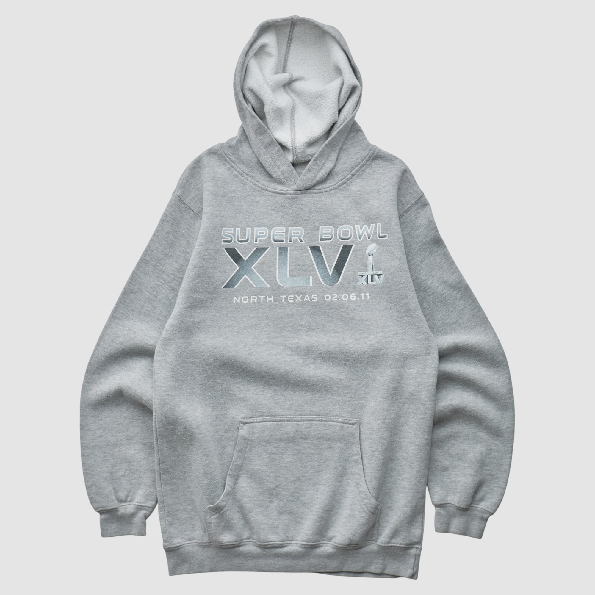 Super Bowl XLV NFL 2011 Hooded Pullover Sweatshirt - Heather Gray - XS