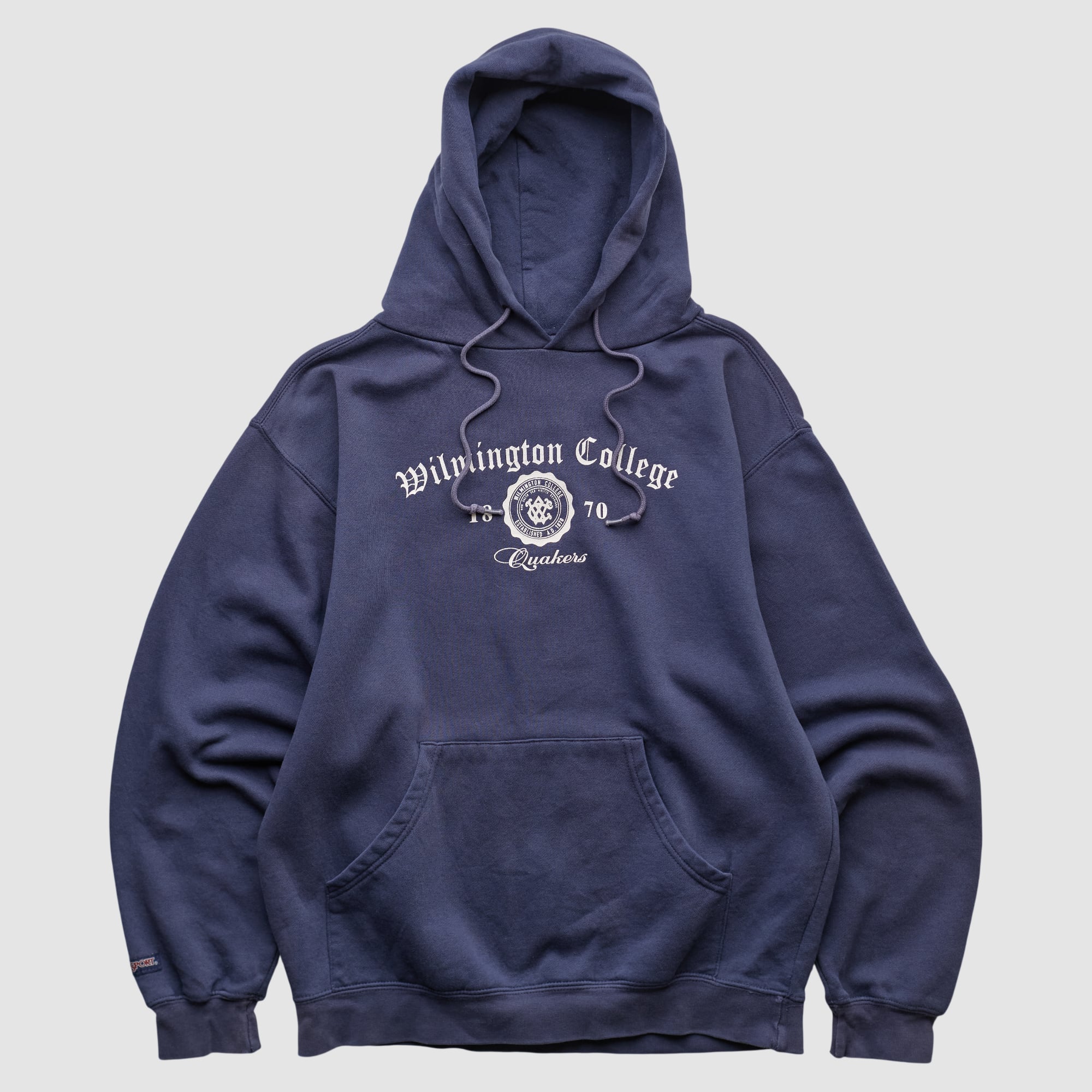 Wilmington College Fightin Quakers Jansport 2000s Hooded Pullover Sweatshirt - Navy - S