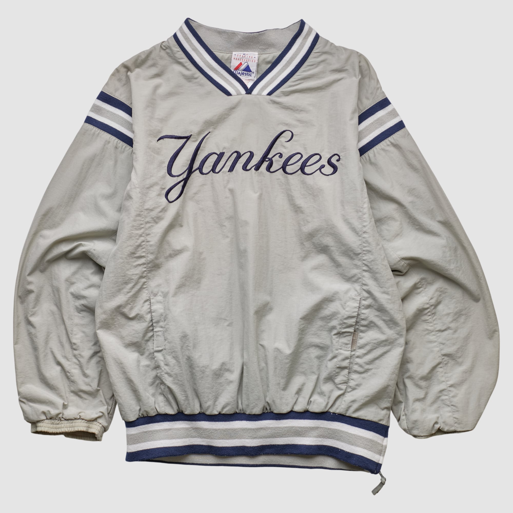 New York Yankees Majestic 2000s Pullover Jacket - Gray - XS