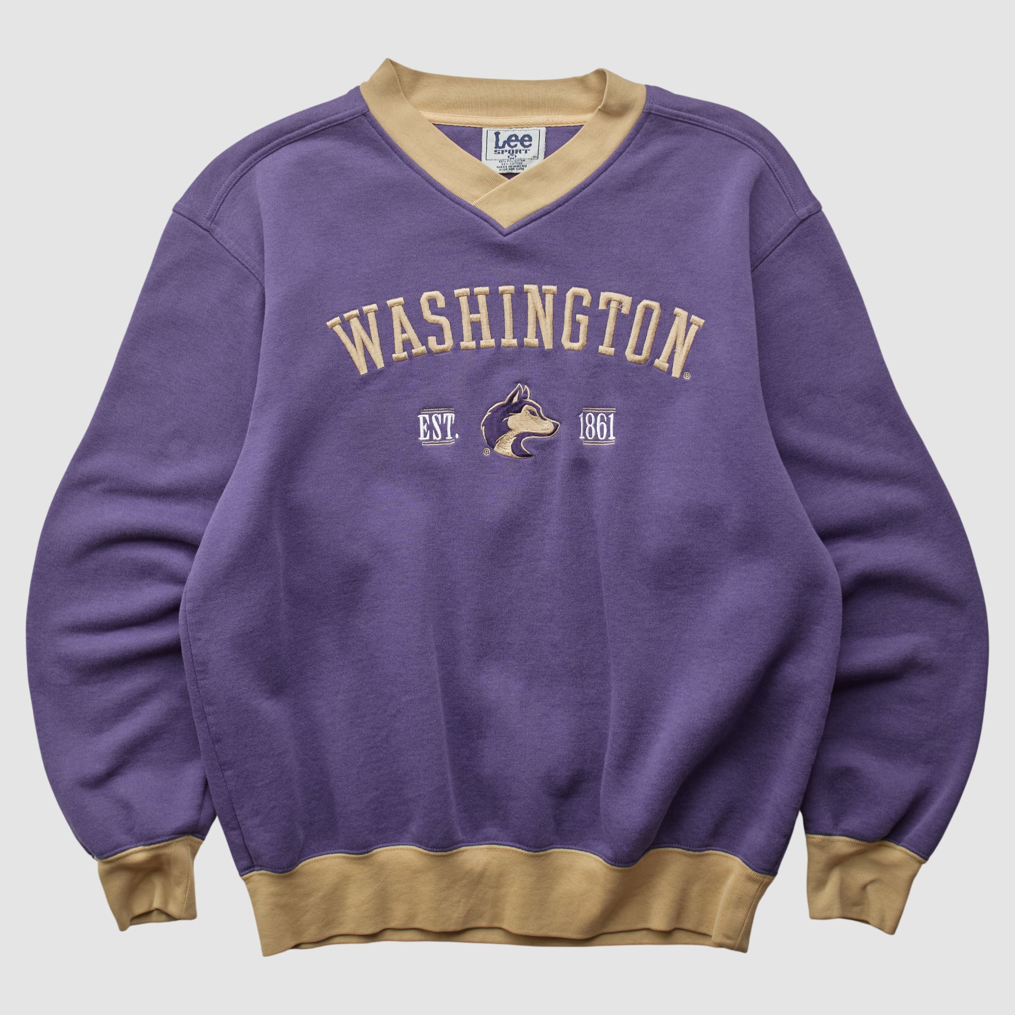 Washington Huskies Lee Apparel 90s Pullover Sweatshirt - Purple - S