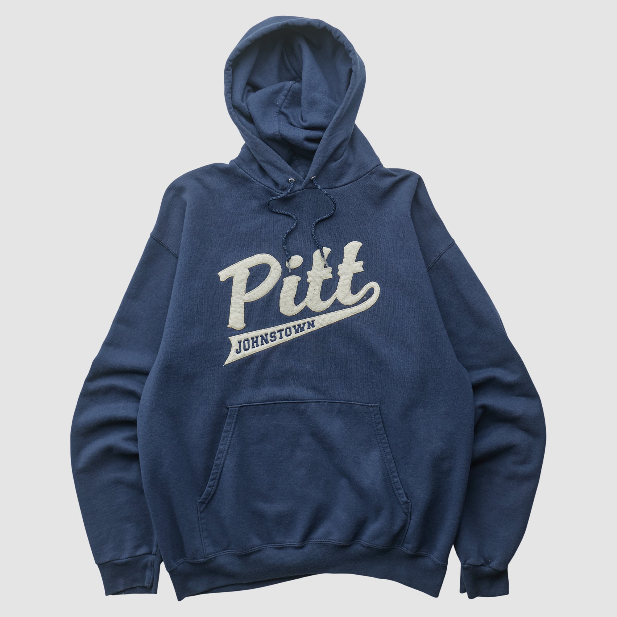 Pitt Panthers Champion 2000s Hooded Pullover Sweatshirt - Navy - M