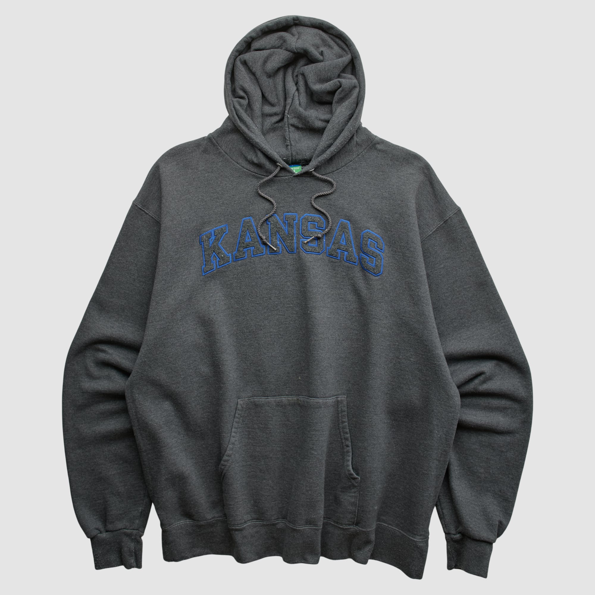 Kansas Jayhawks Champion 2010s Hooded Pullover Sweatshirt - Charcoal - L