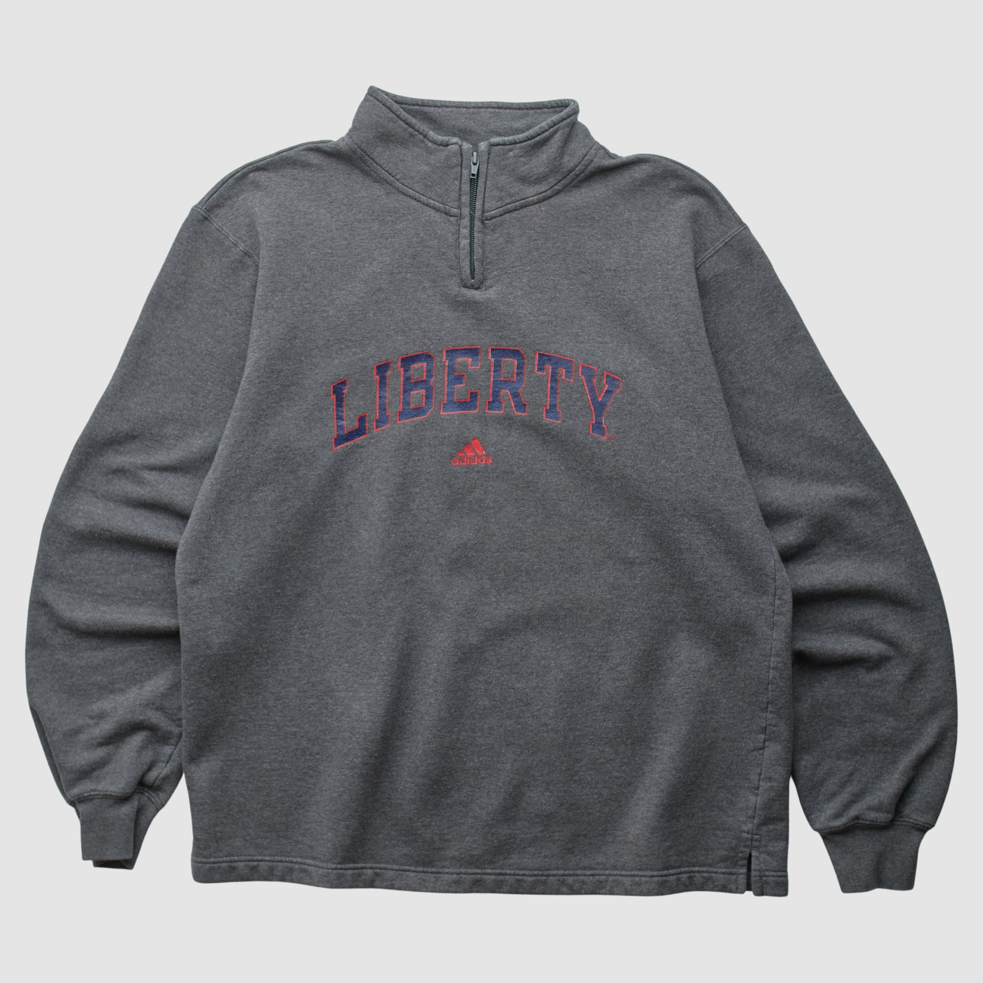 Liberty Flames Adidas 2000s 1/4 Zip Sweatshirt - Charcoal - XS