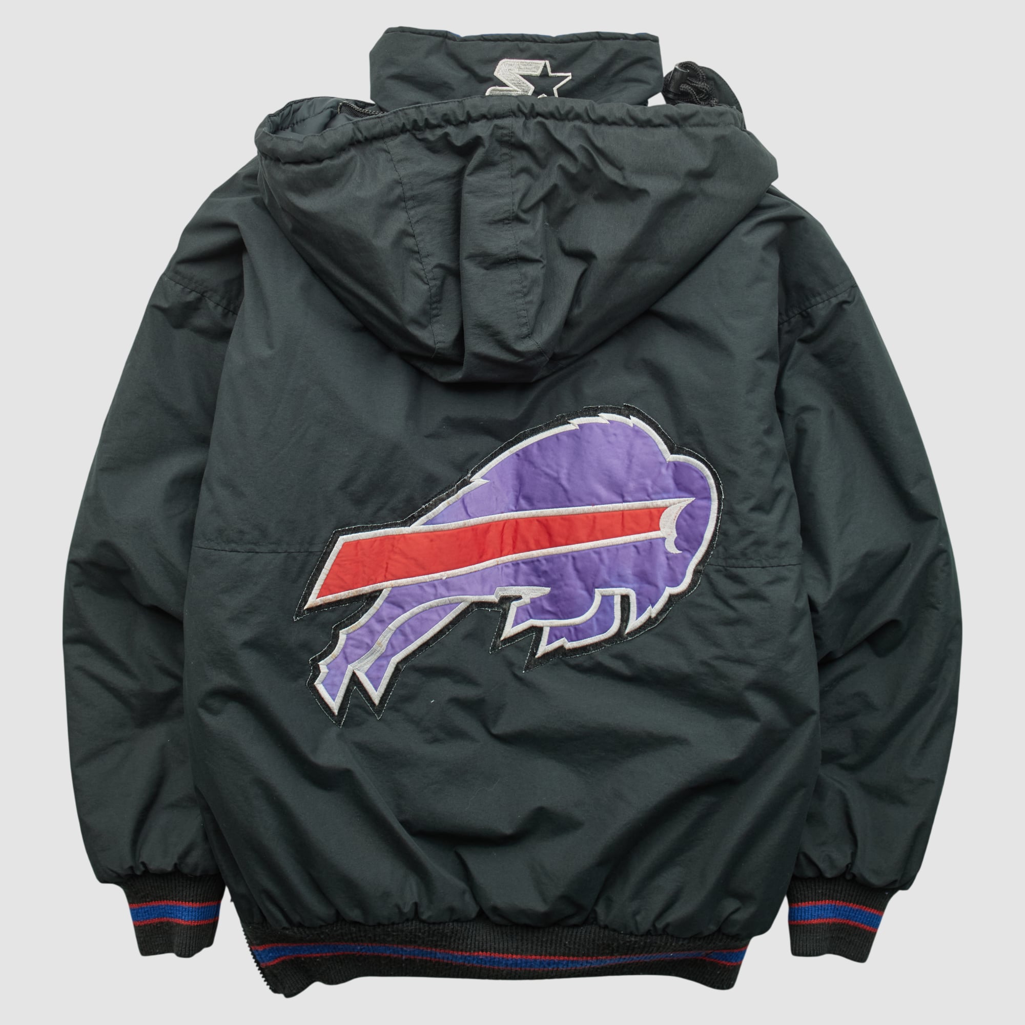 Buffalo Bills Starter 90s Hooded Full Snap Jacket - Black - M