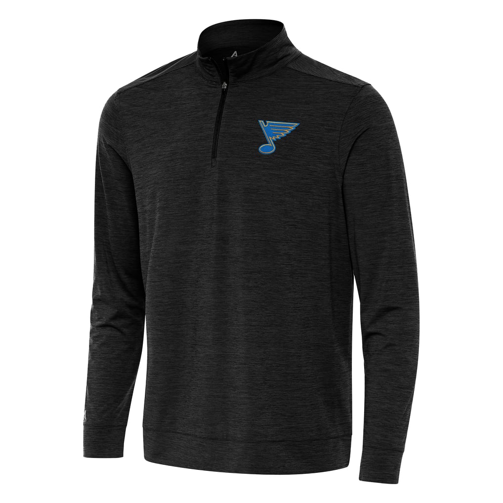 St. Louis Blues Antigua Bright Quarter-Zip Pullover - Heather Black