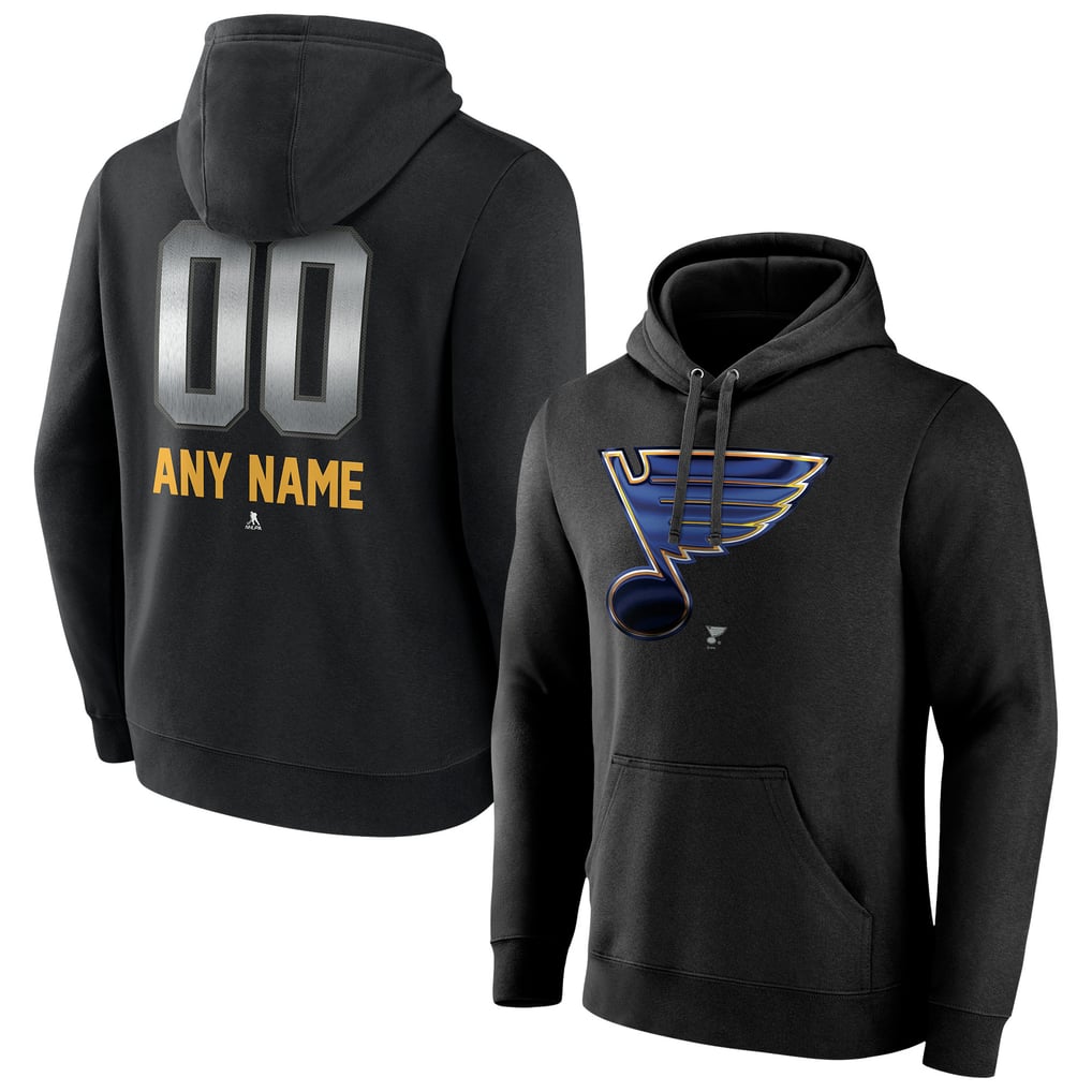 St. Louis Blues Personalized Midnight Mascot Logo Pullover Hoodie - Black