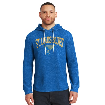  St. Louis Blues Darius Rucker Collection by Fanatics Waffle-Knit Hooded Tri-Blend Long Sleeve T-Shirt - Blue