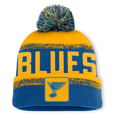 St. Louis Blues Fanatics Fundamentals Thrive Cuffed Knit Hat with Pom - Blue/Gold