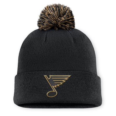 St. Louis Blues Fanatics Military Appreciation Authentic Pro Cuffed Knit Hat with Pom - Charcoal