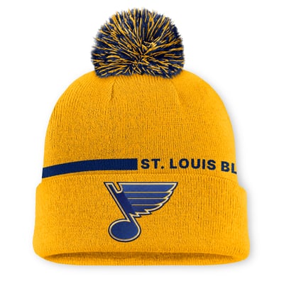 St. Louis Blues Fanatics Authentic Pro Alternate Cuffed Knit Hat with Pom - Gold