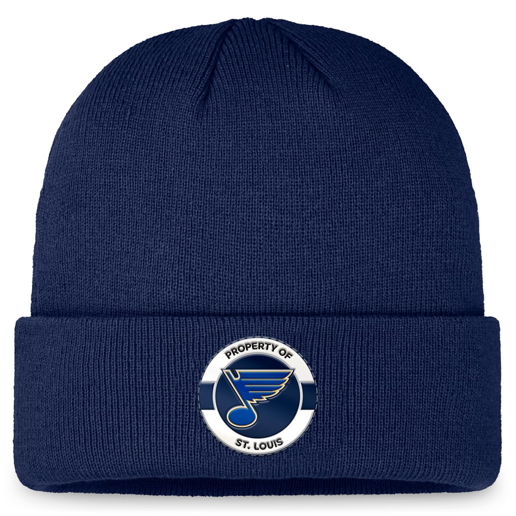 St. Louis Blues Fanatics Authentic Pro Training Camp Cuffed Knit Hat - Navy