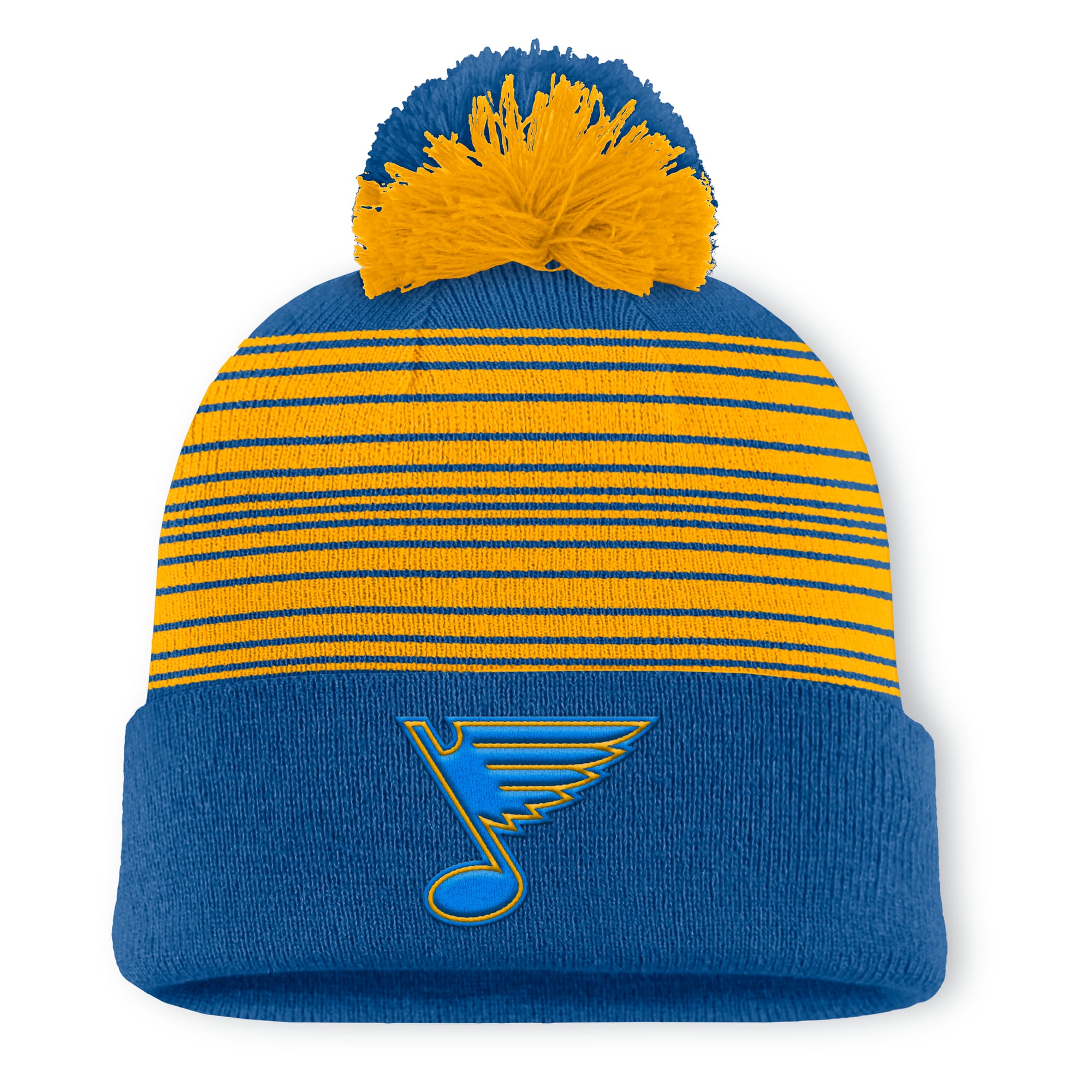 Men's St. Louis Blues Fanatics Navy Fundamental Spirit Cuffed Pom Knit Hat