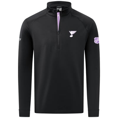 St. Louis Blues Levelwear Hockey Fights Cancer Utility Quarter-Zip Pullover - Black