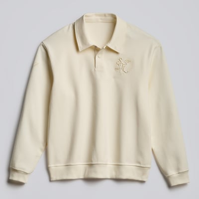 St. Louis Blues lululemon Smooth Double-Knit Long-Sleeve Polo - Coconut Ivory