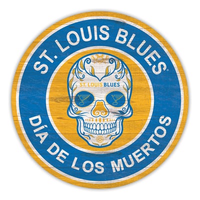 St. Louis Blues 12" Sugar Skull Circle Sign